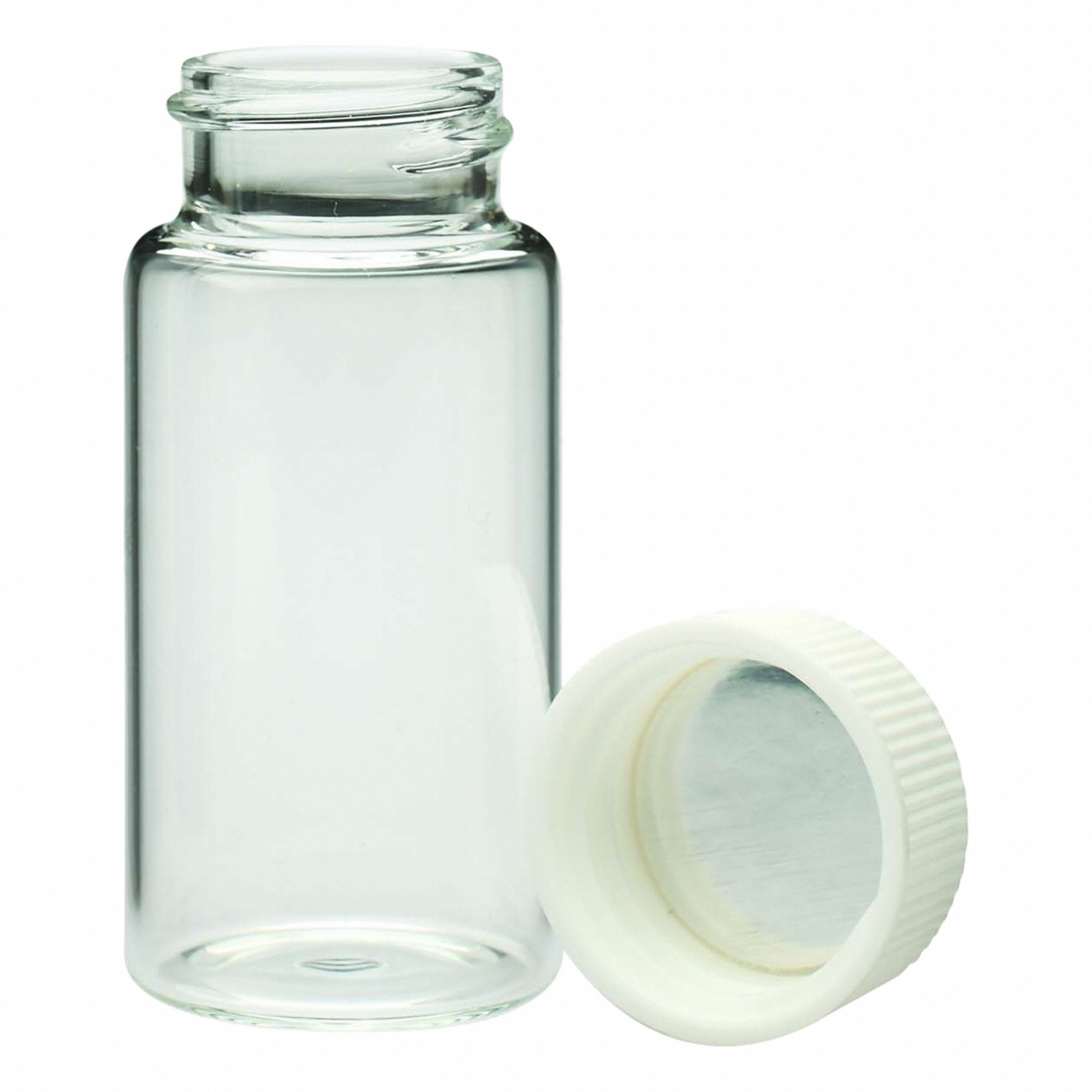 WHEATON Glass Vials & Ampules - Vial: 20 mL, Includes Closure, Polypropylene, 28 mm Body Dia, Round (MPN 986581). Key specifications — Body Color: Colorless; Screw Closure Size: 22-400 mm; Brand: WHEATON; Bottom Shape: Round; Self-Standing: Self-Standing.
