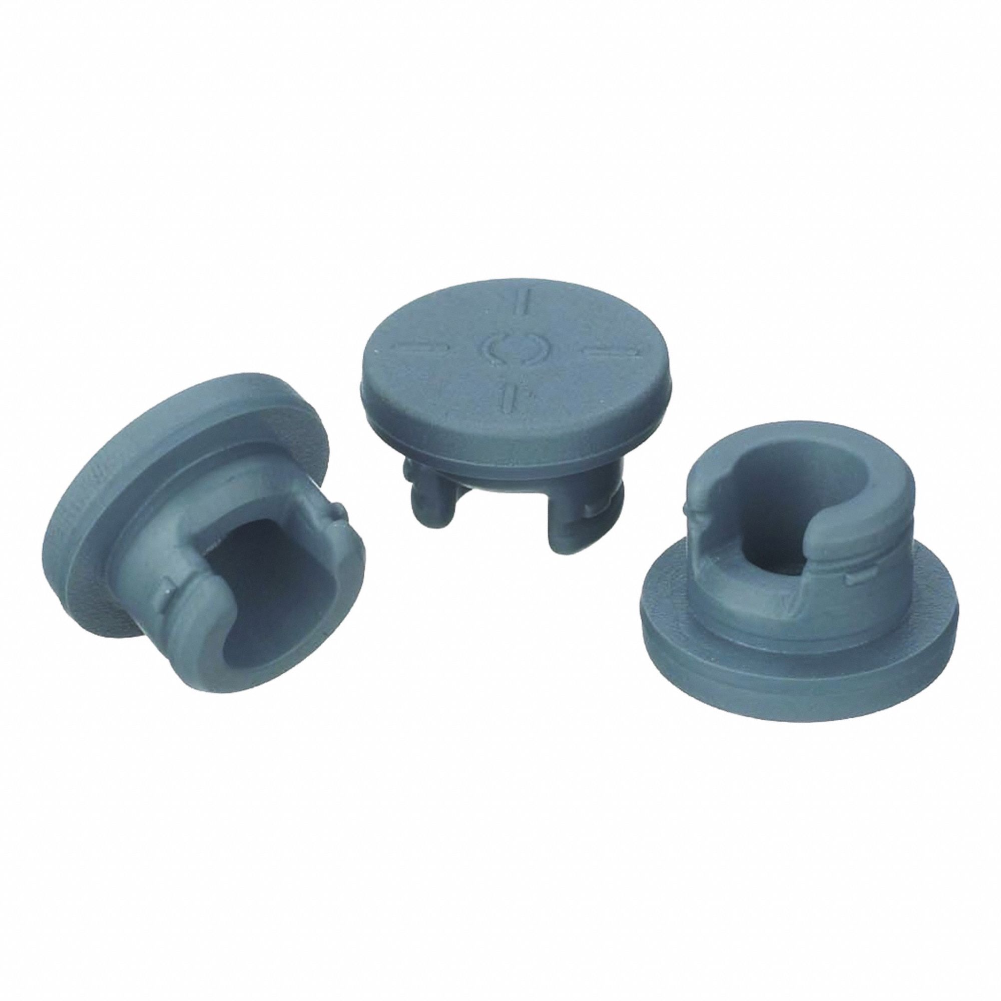 Stopper: Bromobutyl, 20 Stopper Size, 13.4 mm Bottom Dia, 18.8 mm Top Dia, 11.8 mm Overall Ht, Gray (MPN W224100-408). Key specifications — Standards: USP <381>; Brand: WHEATON; Color: Gray; Stopper Size: 20; Material: Bromobutyl.