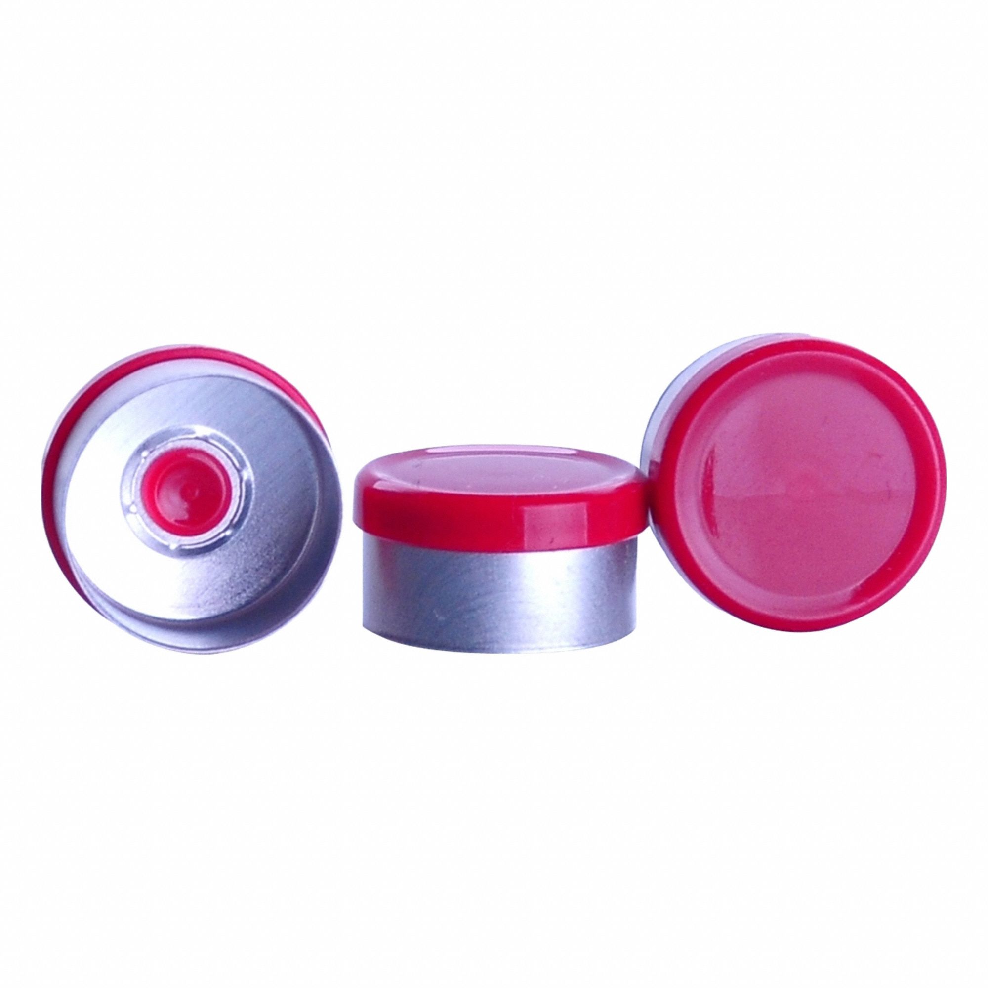 Lab Bottle Caps: 13 mm Dia, Red, Aluminum, Unlined, USP, 285 Closures Included, Colored (MPN W988009-S). Key specifications — Closure Type: Flip Cap; Clarity: Colored; Septa Included: No; Standards: USP; Vented: No; Brand: WHEATON; Closure Color: Red; Closure Liner Material: Unlined.
