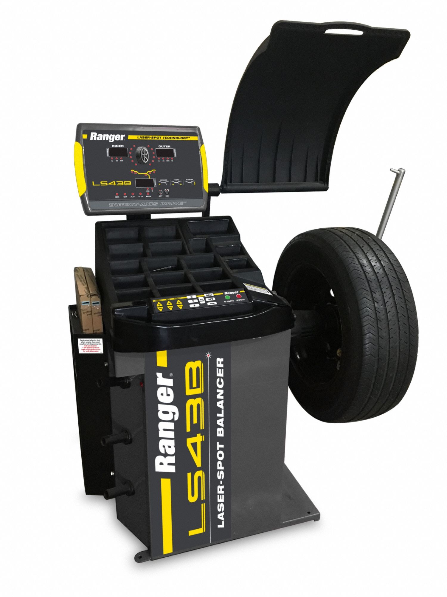 Tire and Wheel Balancer: LED, Single-Phase Phase, 12 in Min Rim Dia, 26 in Max Rim Dia