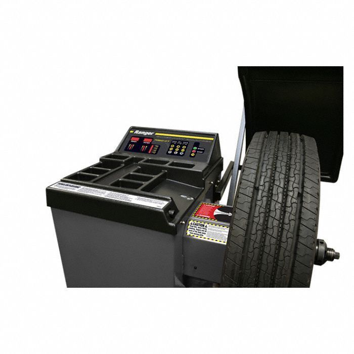 Tire and Wheel Balancer: LED, Single-Phase/Three-Phase Phase, 30 in Max Rim Dia