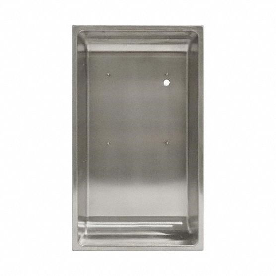 Hand Dryer Recess Kit: Silver, Stainless Steel, 21 3/4 in Overall Ht, ADA Compliant