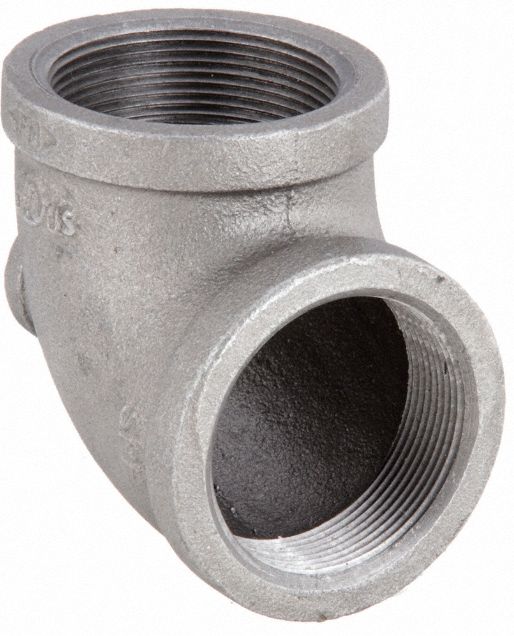 Reducing Tee: Malleable Iron, 2 in x 1/2 in x 2 in, NPT x NPT x NPT, Class 150