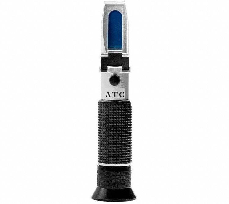 Refractometer: Brix, +/-1% Accuracy, Auto, Analog, 6 1/4 in Overall Dp, +/- 1°