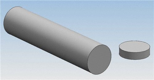 Stainless Steel Rod: 304, 5 1/2 in Outside Dia, +0.078 in/0 in, 12 in Overall Lg, Cold Drawn, Mill