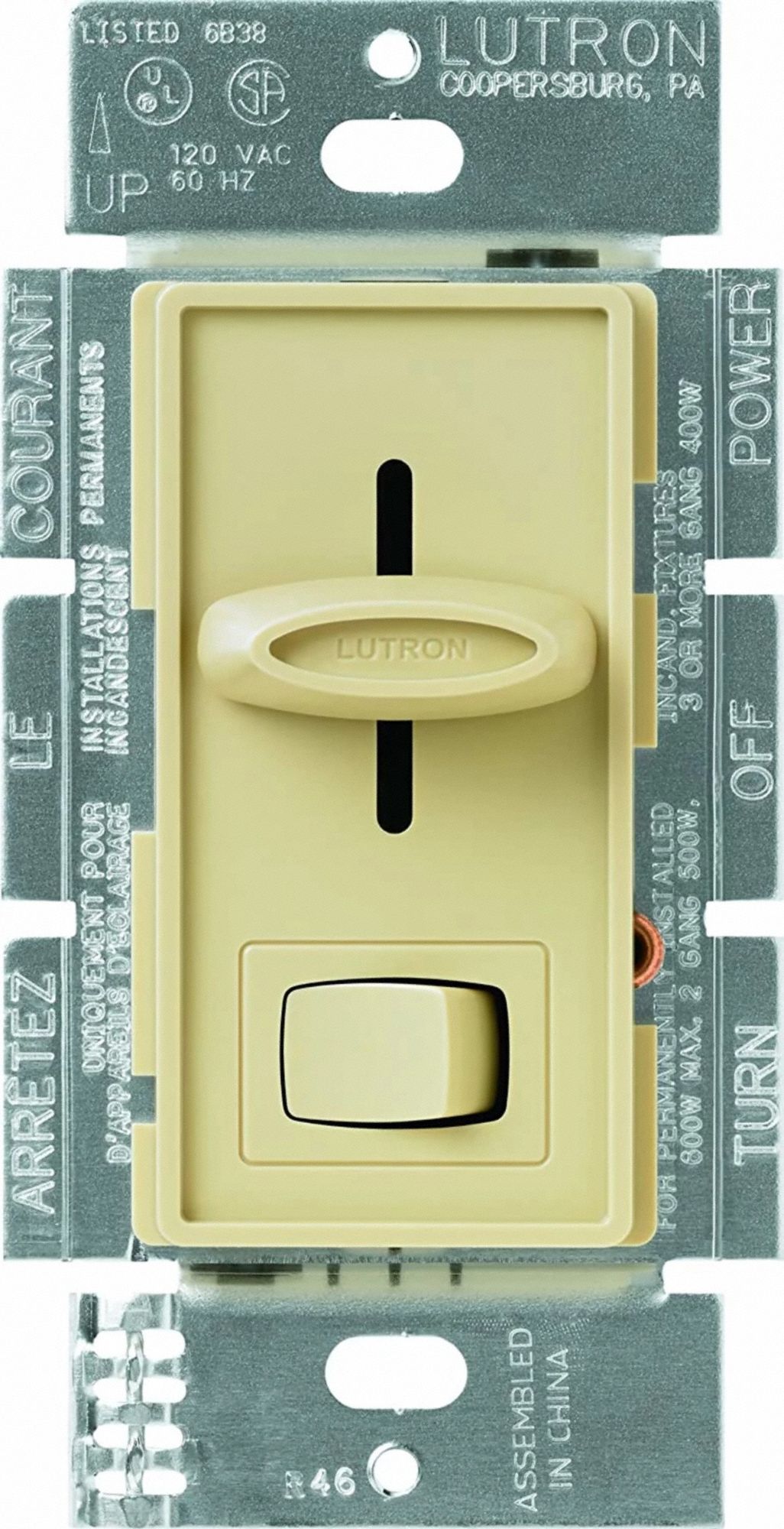 Lighting Dimmer Slide 1-Pole Rocker 120V