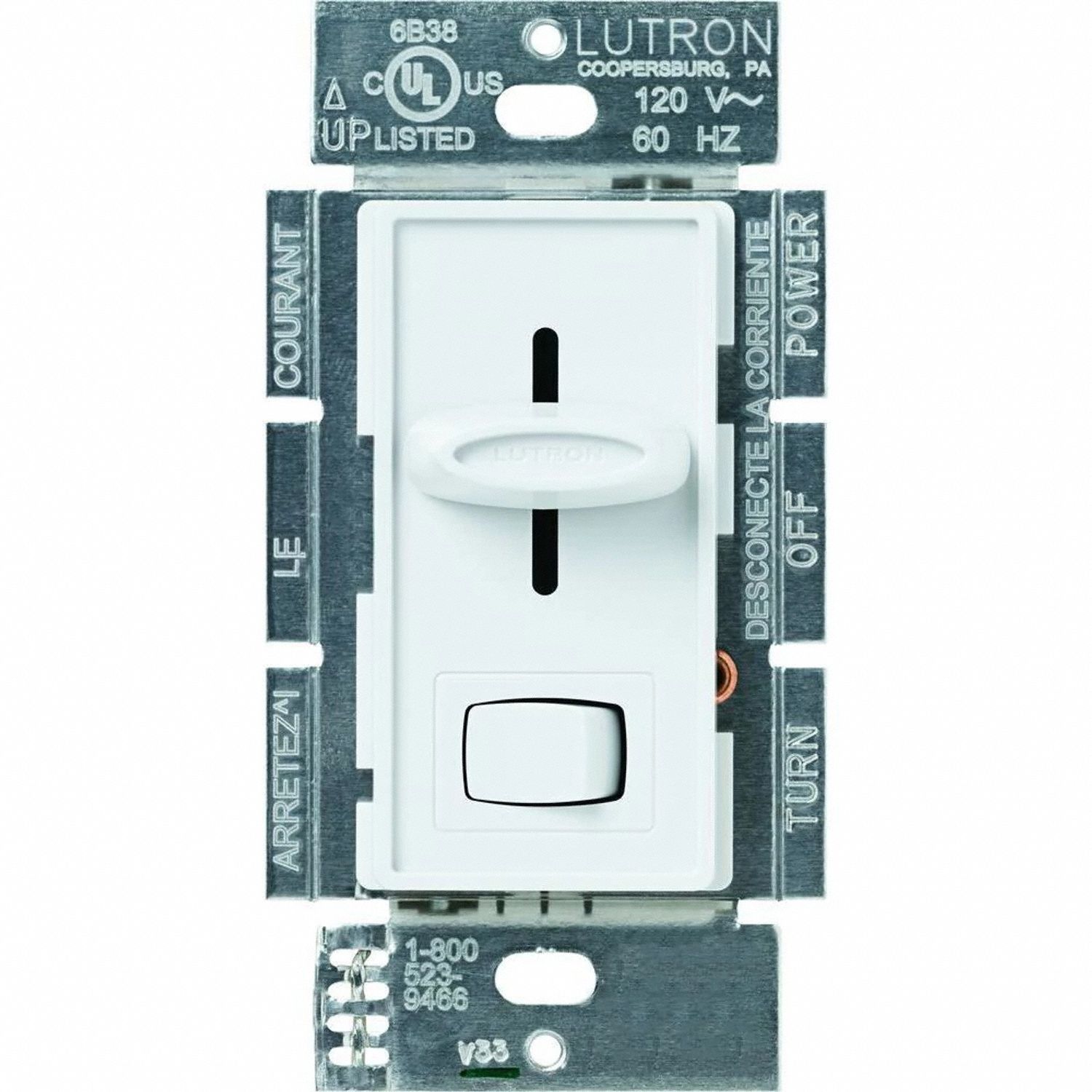 Lighting Dimmer Slide 3-Way Rocker White