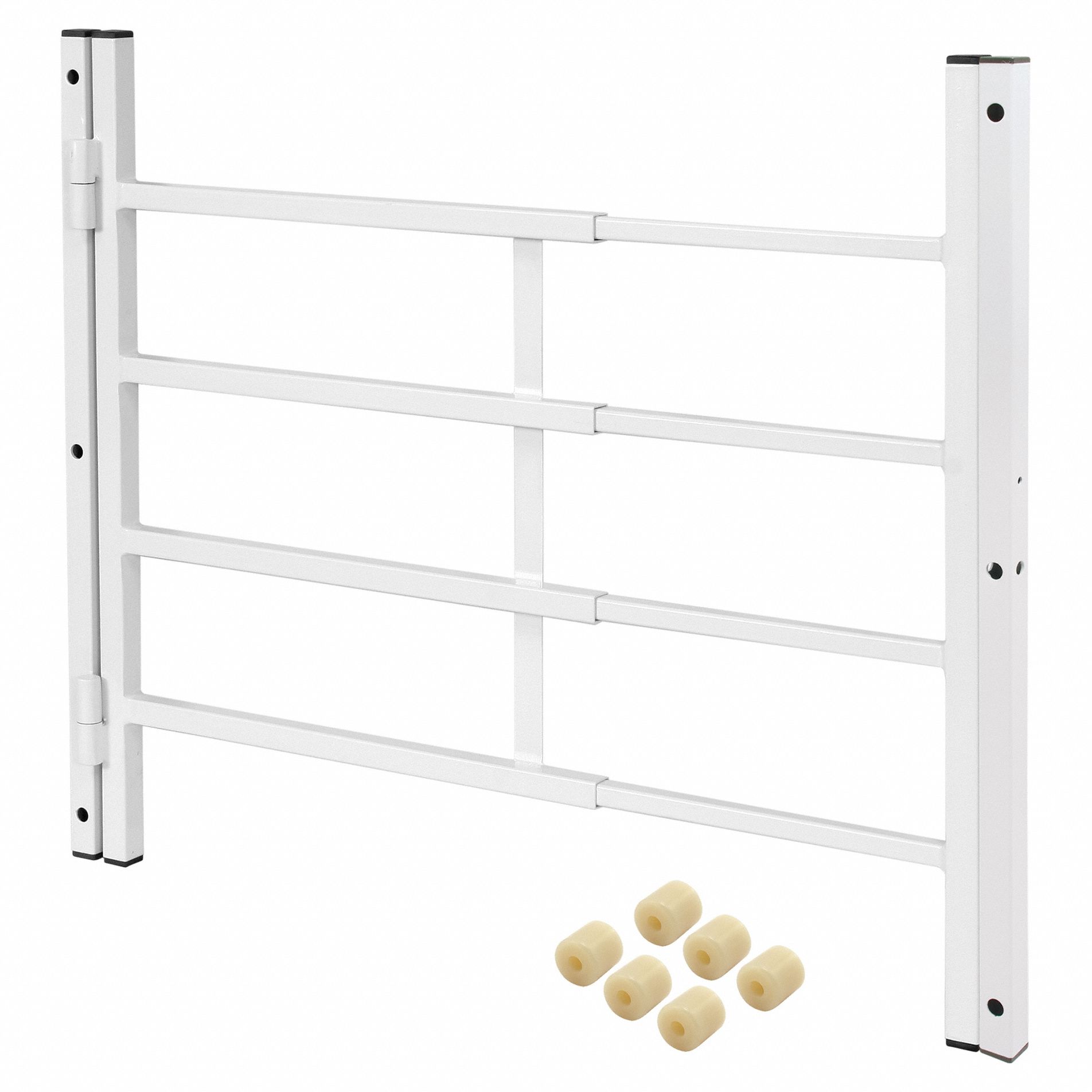 Window Security Guard: Fixed, 15 3/4 in to 22 in, 21 1/4 in Ht, 4 Bars, White
