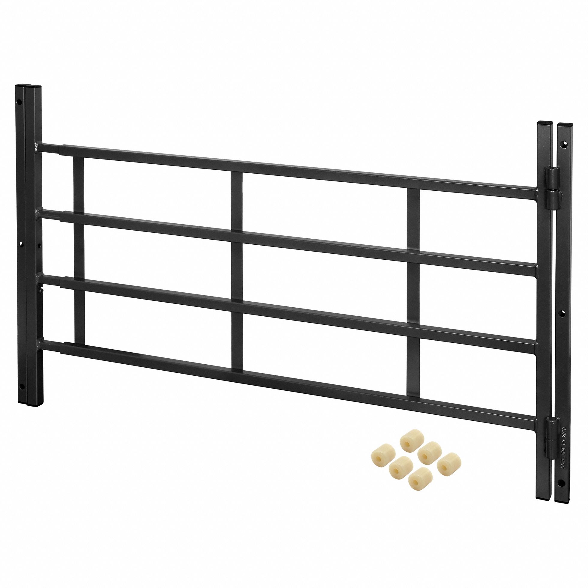 Window Security Guard: Hinged, 32 1/2 in to 54 in, 21 1/4 in Ht, 4 Bars, Black, Inside
