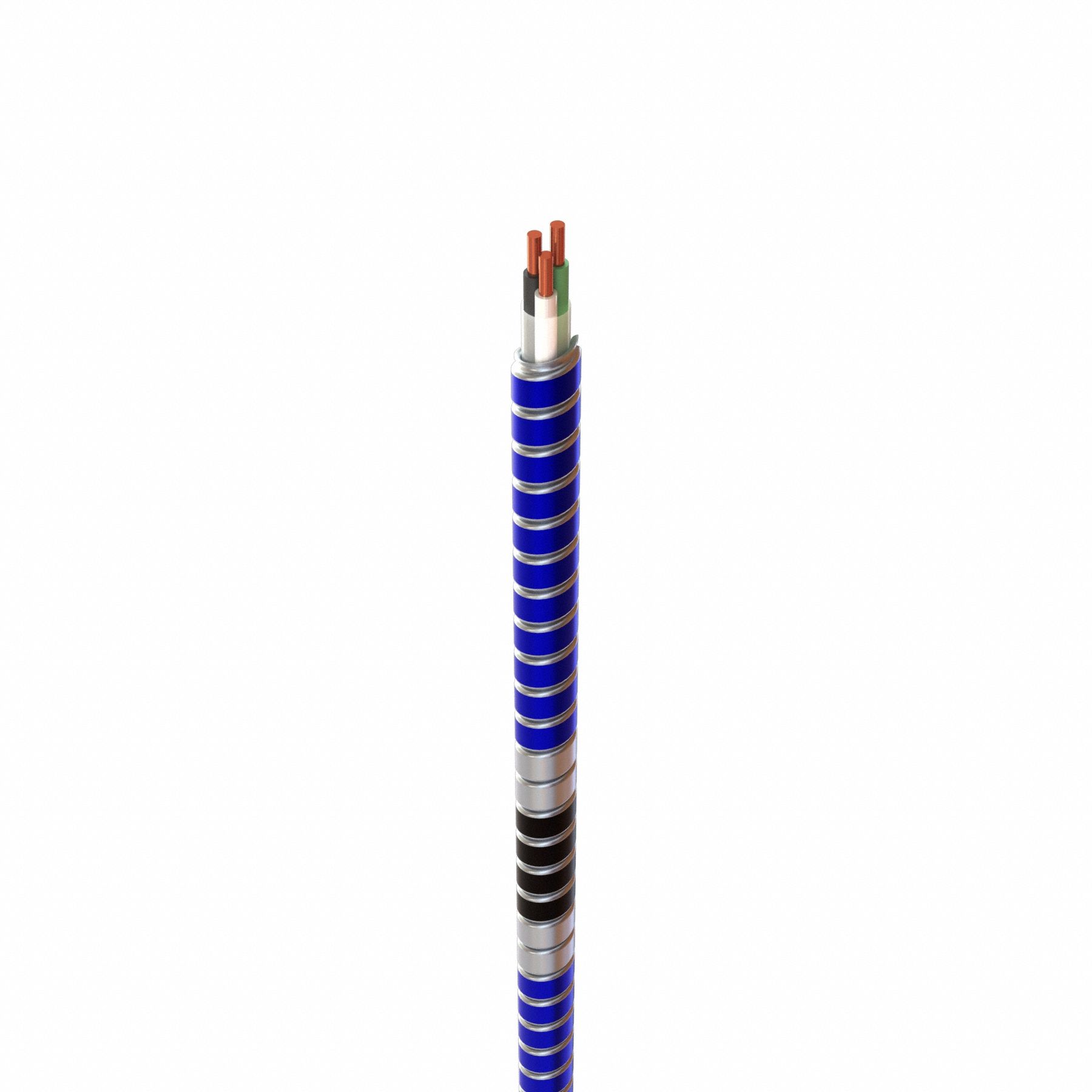 Metallic Clad Building Cable: 12 AWG, 2 Conductors, Copper, 1, 000 ft, Galvanized Steel