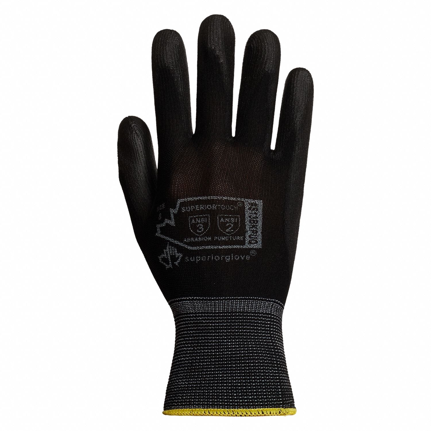 SUPERIOR GLOVE, XL ( 10 ), Smooth, Coated Gloves 33TZ71S13BKPUQ10