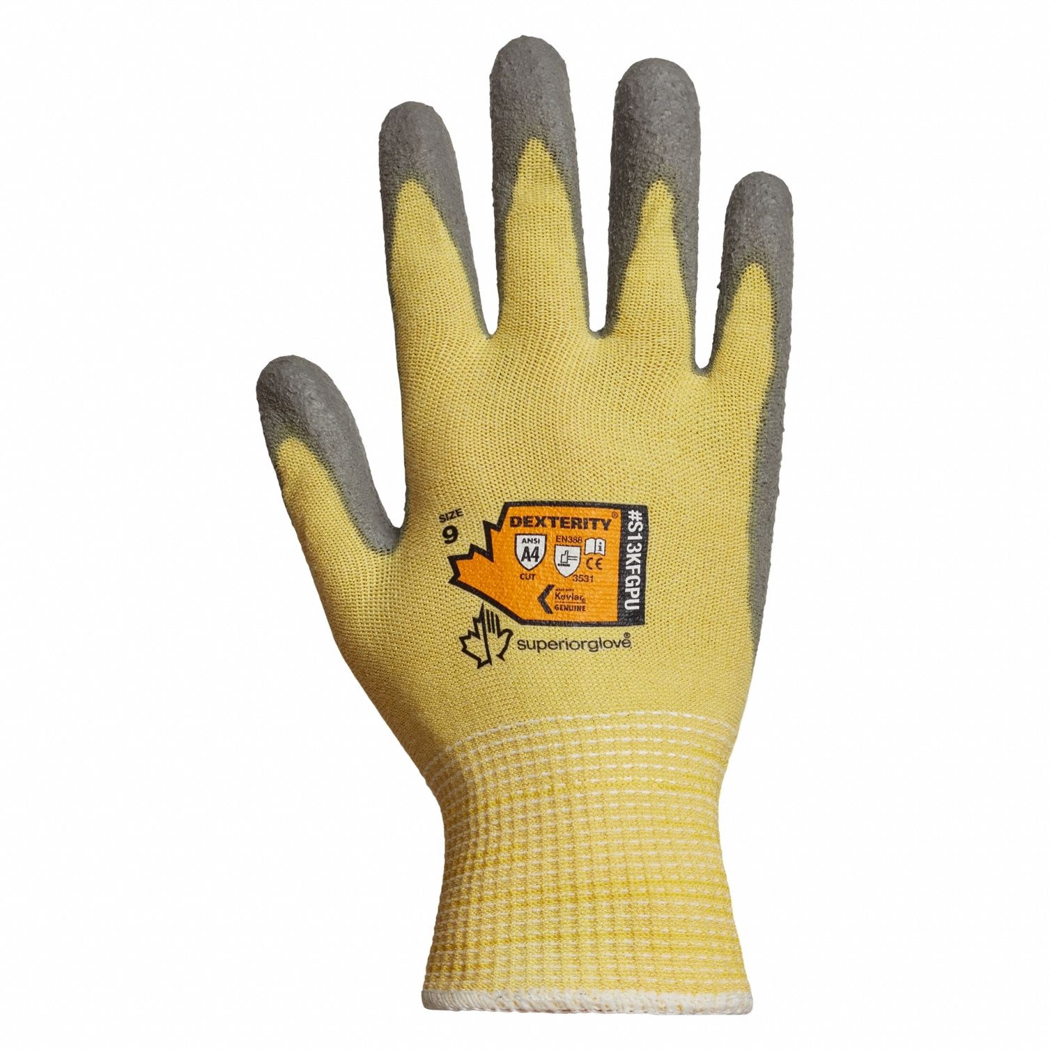 Superior S13KFGPU Dexterity A4 Cut Resistant Glove with Polyurethane P