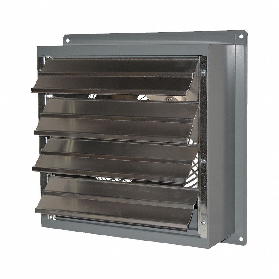 Exhaust Fan: 16 in Blade, 1 Speed, 1/4 hp, Totally Enclosed Air Over, 2, 370 cfm, 115V AC, 1 ph