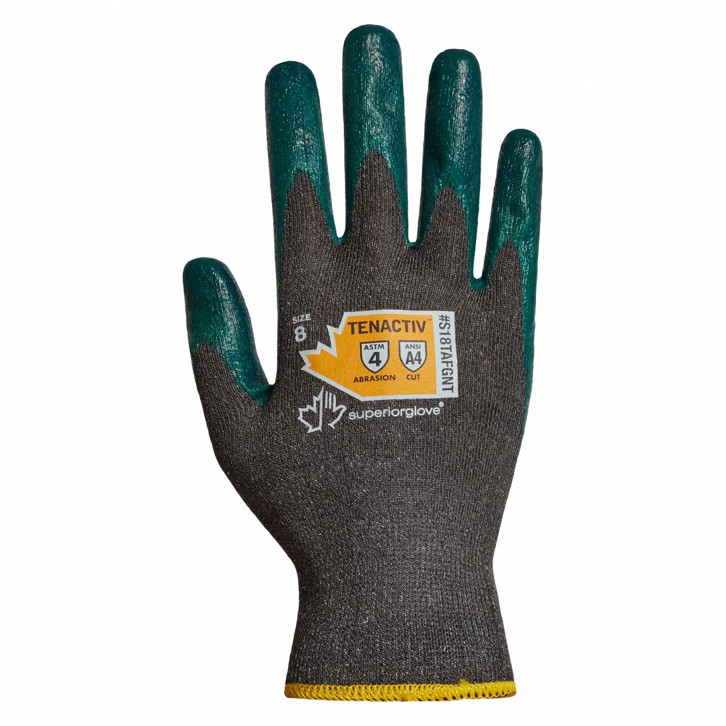 Knit Gloves: 2XL ( 11 ), ANSI Cut Level A4, Palm, Dipped, Nitrile, Smooth, 1 PR
