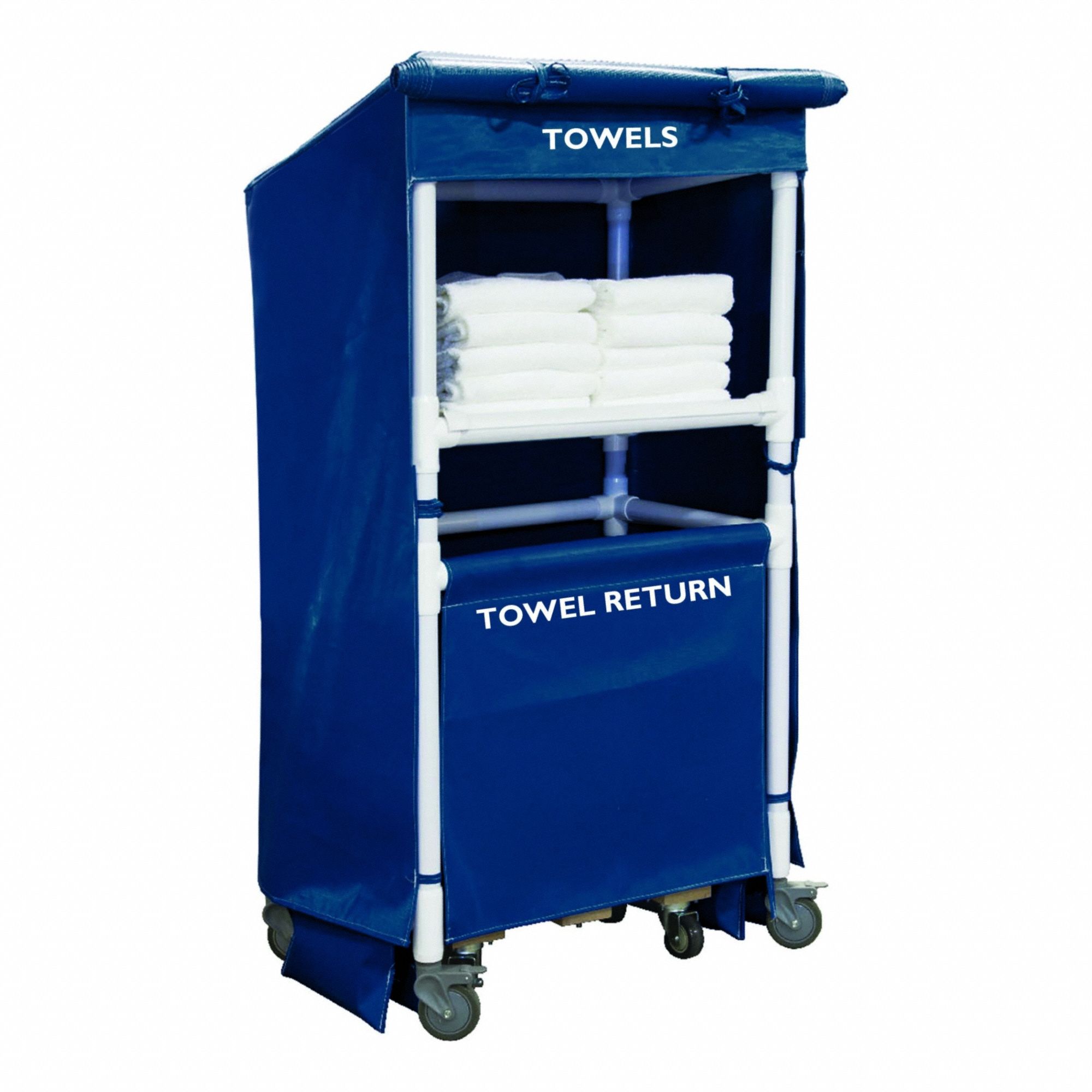 Towel Station: Navy Blue, 32 in Overall Dp, 62 in Overall Ht, 21 in Overall Wd
