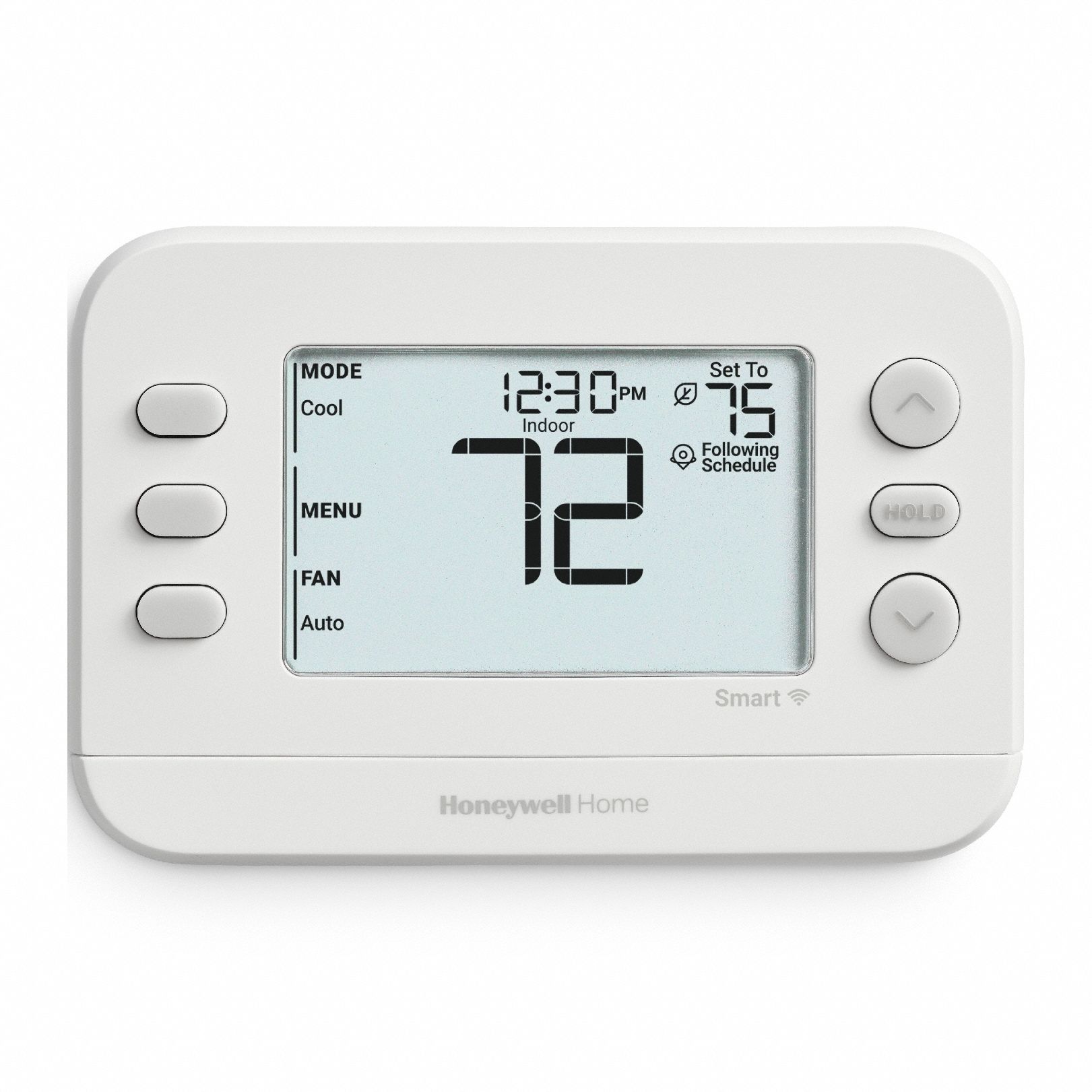 RESIDEO Low Voltage Programmable Thermostat: Heat and Cool, Auto and Manual, 5-1-1/5-2/7-Day (MPN TH2110WF4008/U). Key specifications — Application: Heat and Cool; Programming Capability: 7-Day; Shape: Rectangle; Temperature Control Range: 32° to 90°F (Heat); Changeover Type: Automatic and Manual; Brand: RESIDEO; Mounting Direction: Horizontal; Control Type: Push Button.