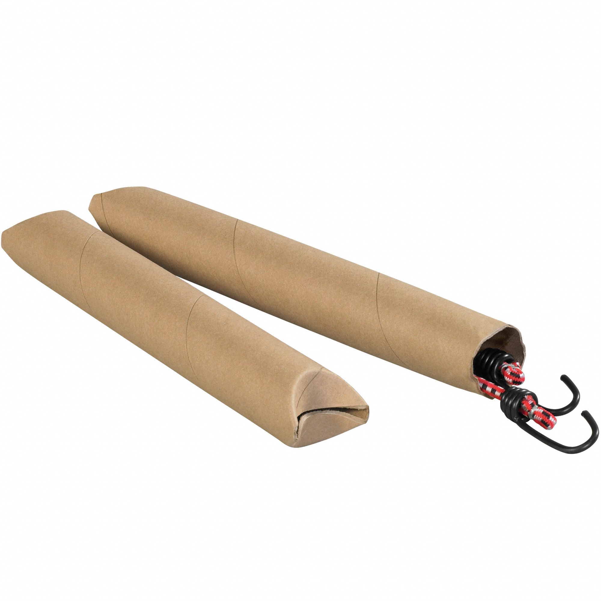 Mailing Tube: 2x18 in, 1/16 in Wall Thick, Brown, With Folded Ends Shipping Tube, 50 PK