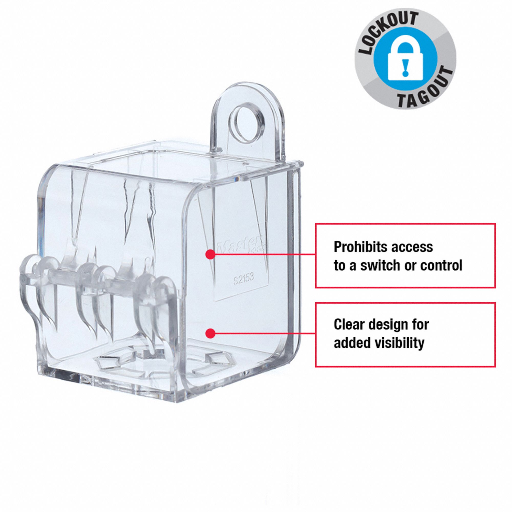 MASTER LOCK Push Button Lockout Clear, Max. 1 Padlocks, Polycarbonate