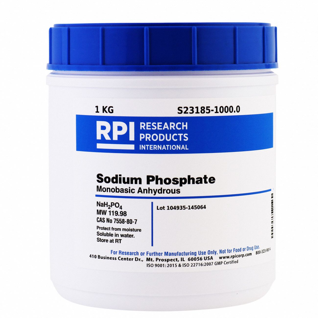 S23185, 7558807, Sodium Phosphate Monobasic Anhydrous 30UA60S231851000.0 Grainger