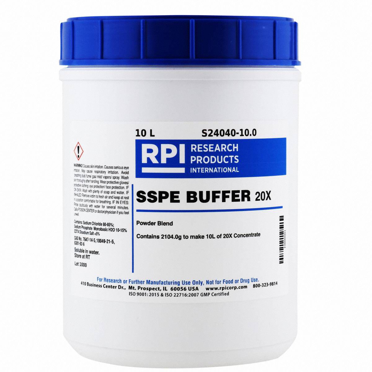 SSPE Buffer 20x Solution, 10L