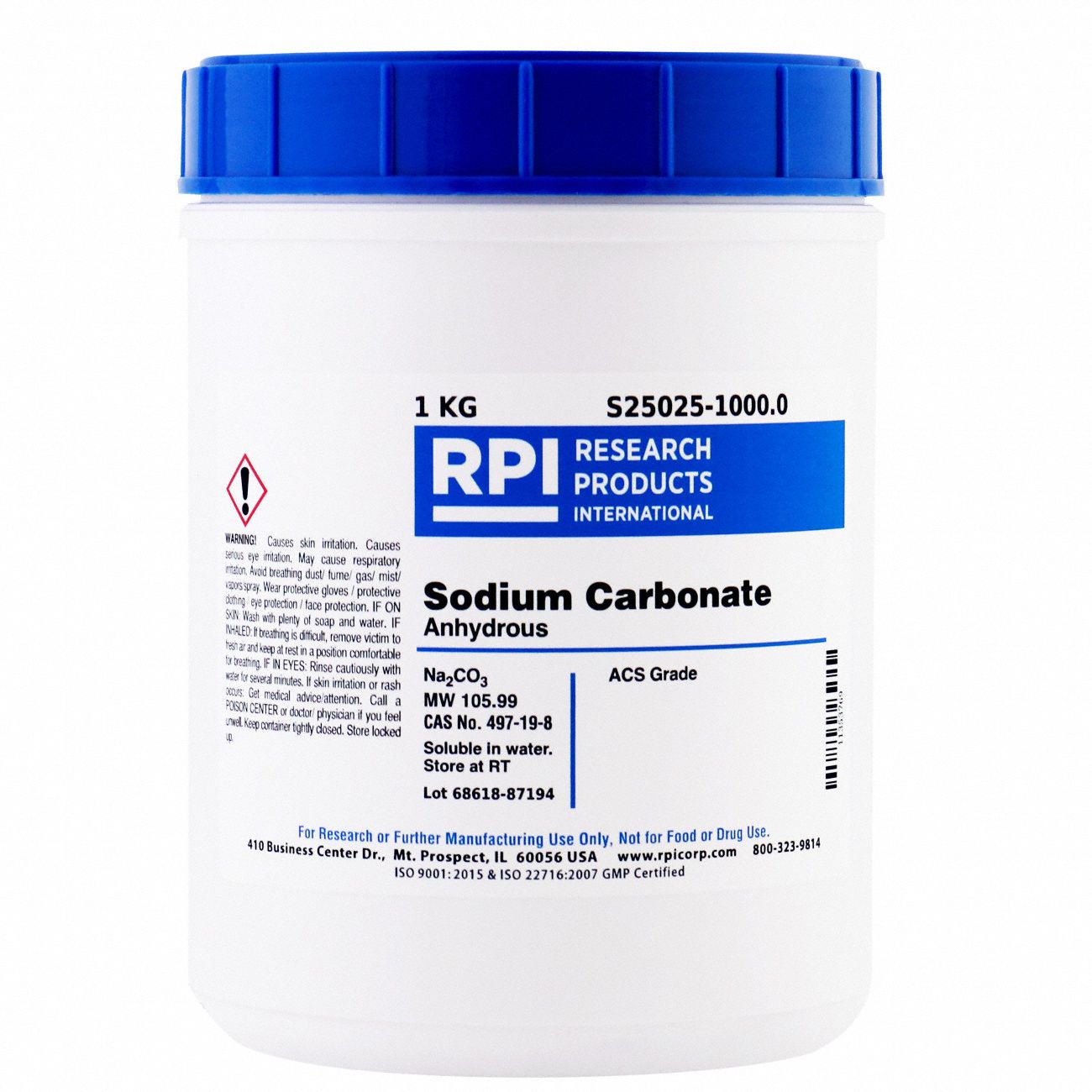 Rpi 1 Kg Container Size Powder Sodium Carbonate Anhydrous 31gd87s25025 10000 Grainger 5220