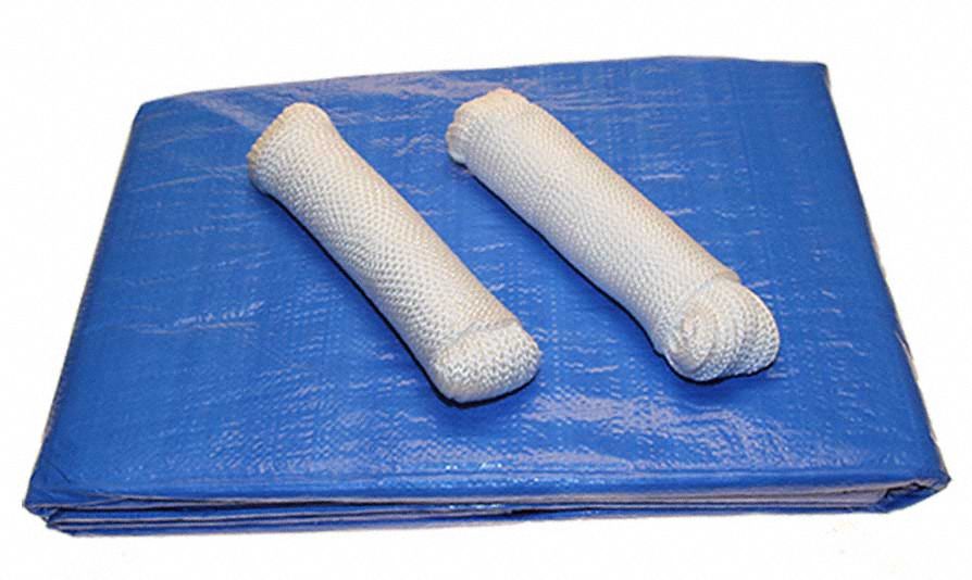 Tarp, Blue, 25 ft L, 20 ft W, Polyethylene