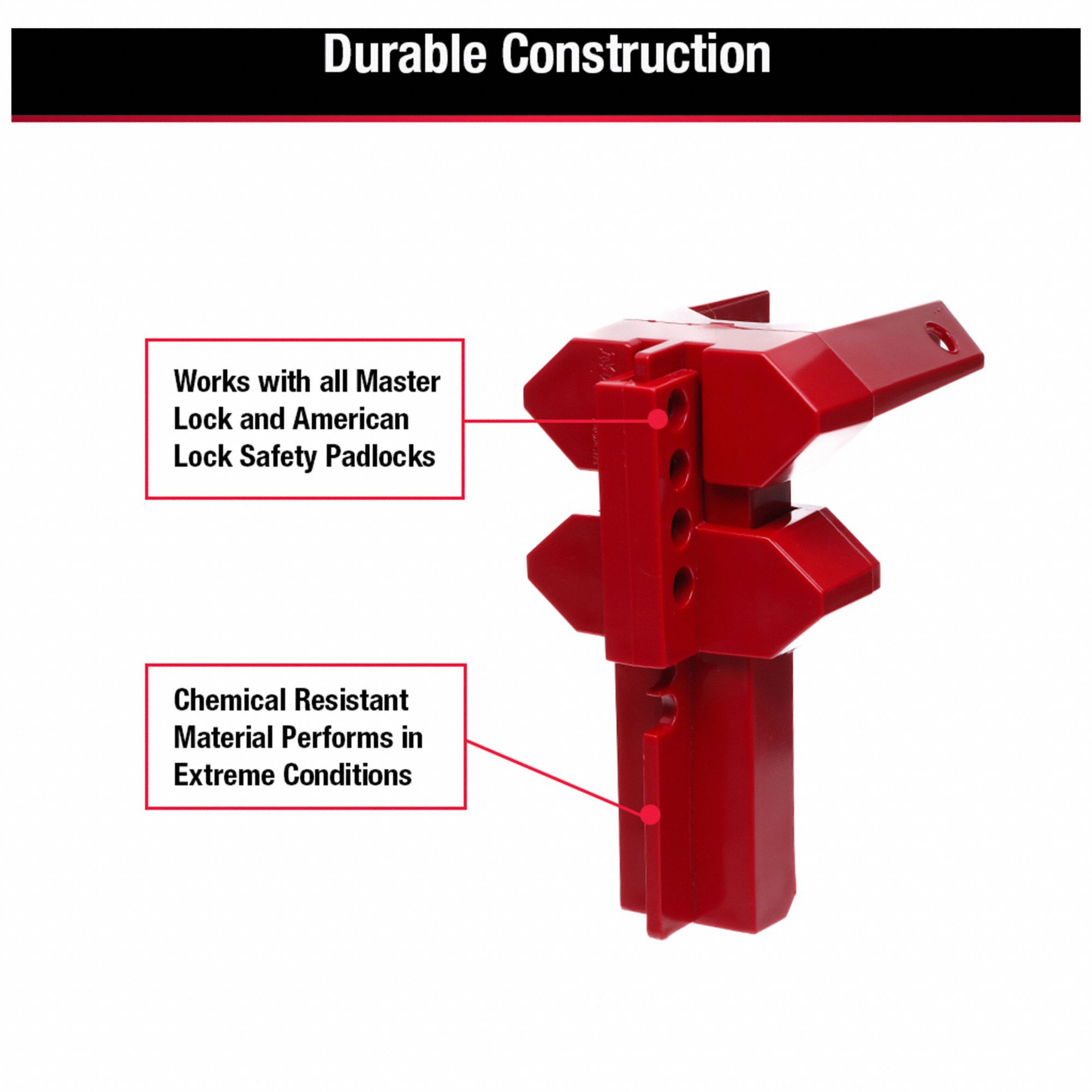 MASTER LOCK Adjustable Ball Valve Lockout: 13/16 In 1 1/6 In, 4 3/32 In ...