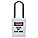 LOCKOUT PADLOCK, KEYED DIFFERENT, THERMOPLASTIC, COMPACT BODY, 1½ IN, STAINLESS STEEL, WHITE