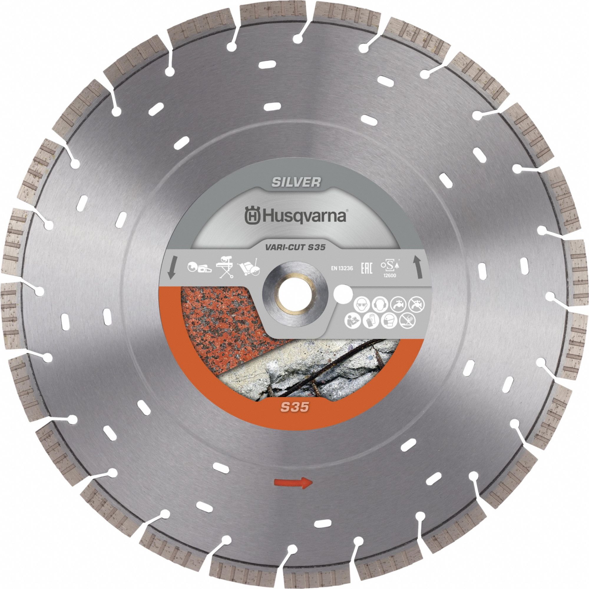 Diamond Saw Blade: Concrete/Granite/Marble/Reinforced Concrete/Stone, 14 in Blade Dia.