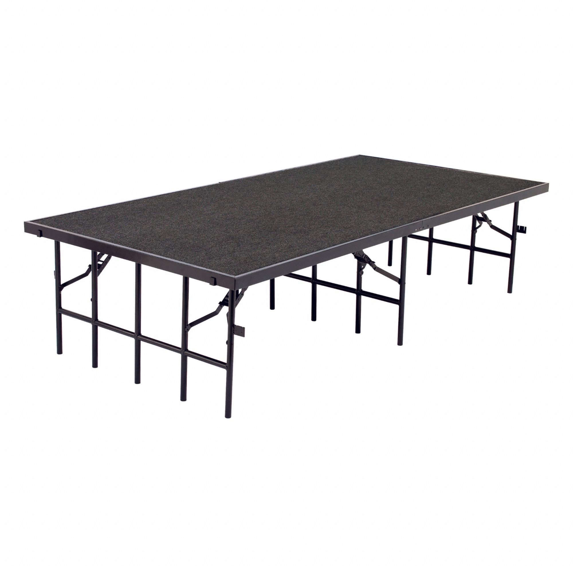 Portable Stage: Gray, 24 in Max Overall Ht, 96 in Overall Lg, Plywood, Wood