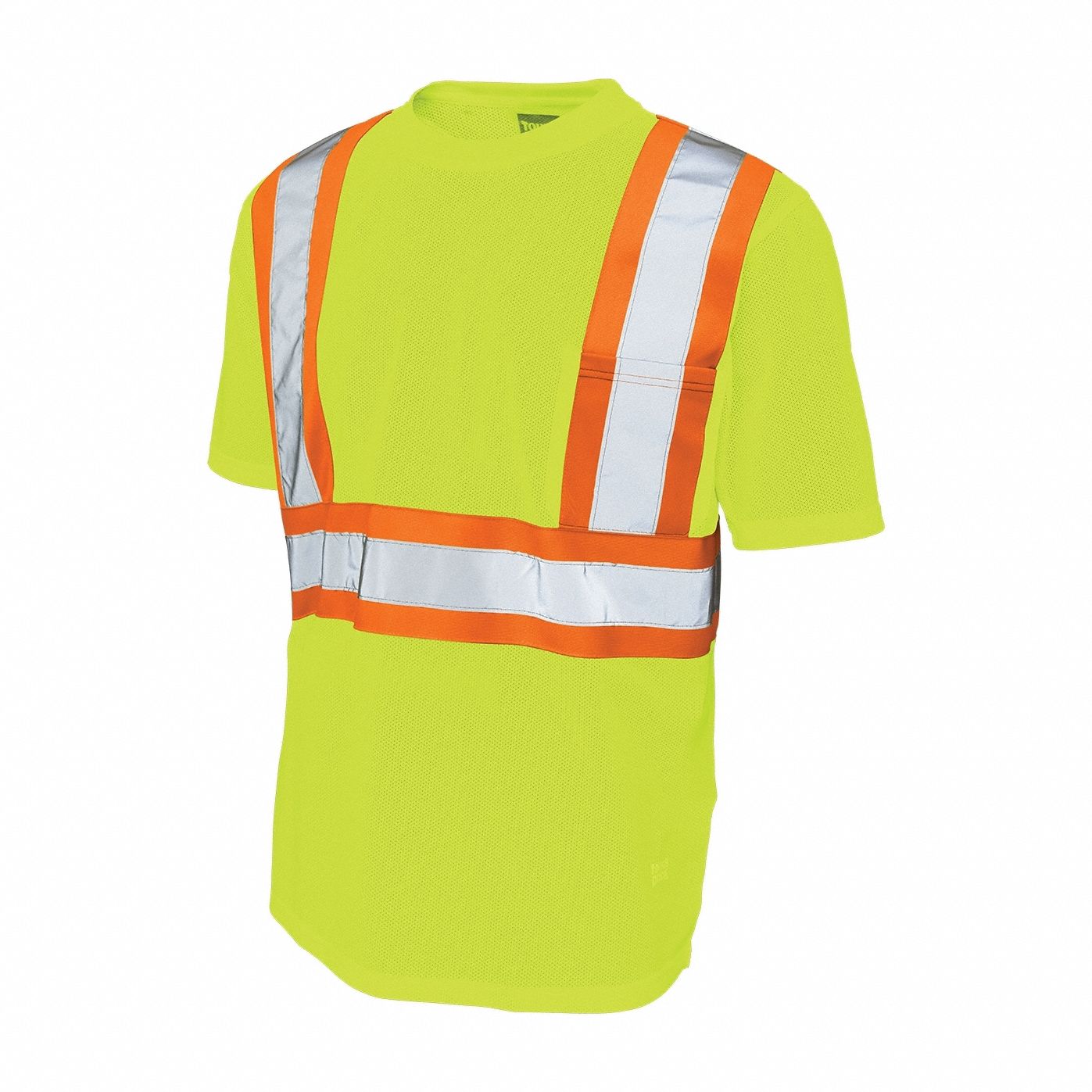 Hi-Vis Short Sleeve Shirt, 2XL, Yellow/Grn
