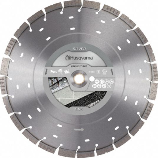 HUSQVARNA, 14 in Blade Dia., 1 in Arbor Size, Diamond Saw Blade