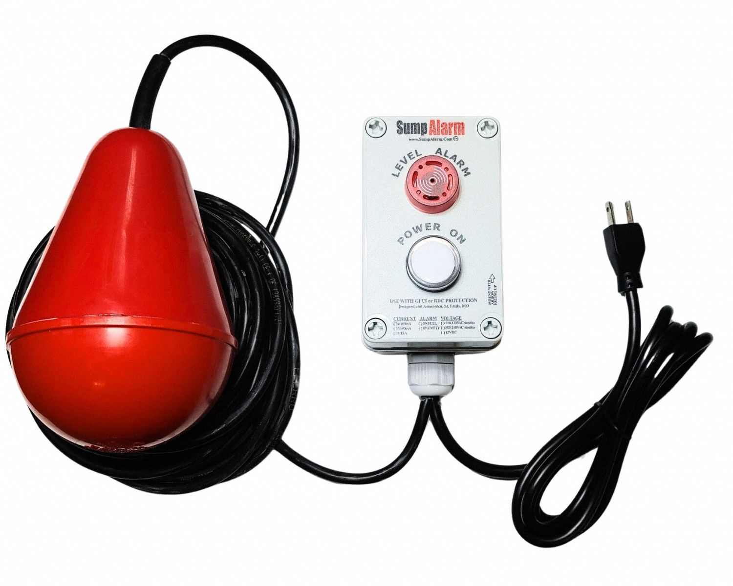 High Water Alarm: High Level, 120V AC, Auto/Manual, 90 dB, Audio/Visual, 1 Alarm Inputs
