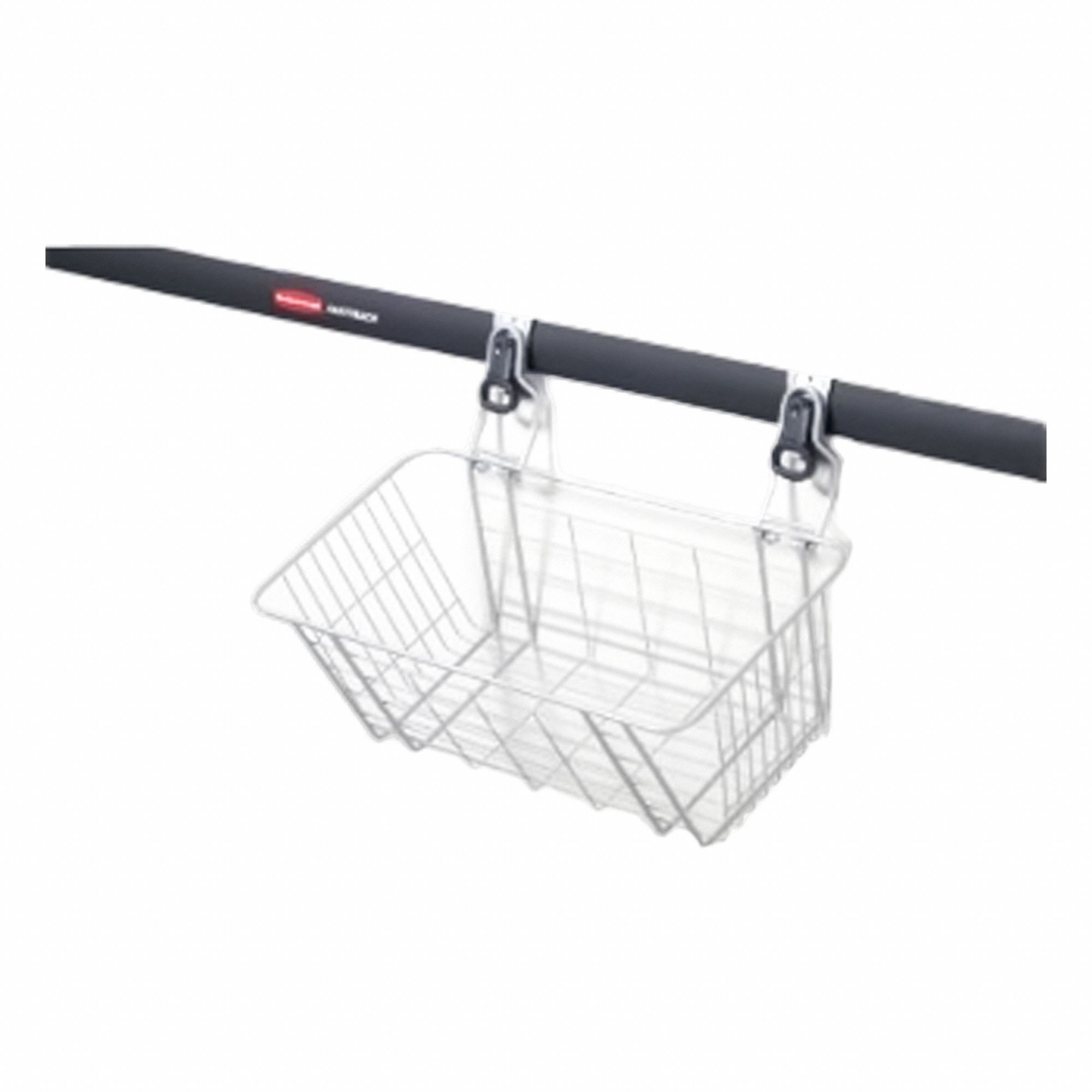 Wire Basket: Steel, 24.1 in x 8.5 in x 12.6 in, 50 lb Load Capacity