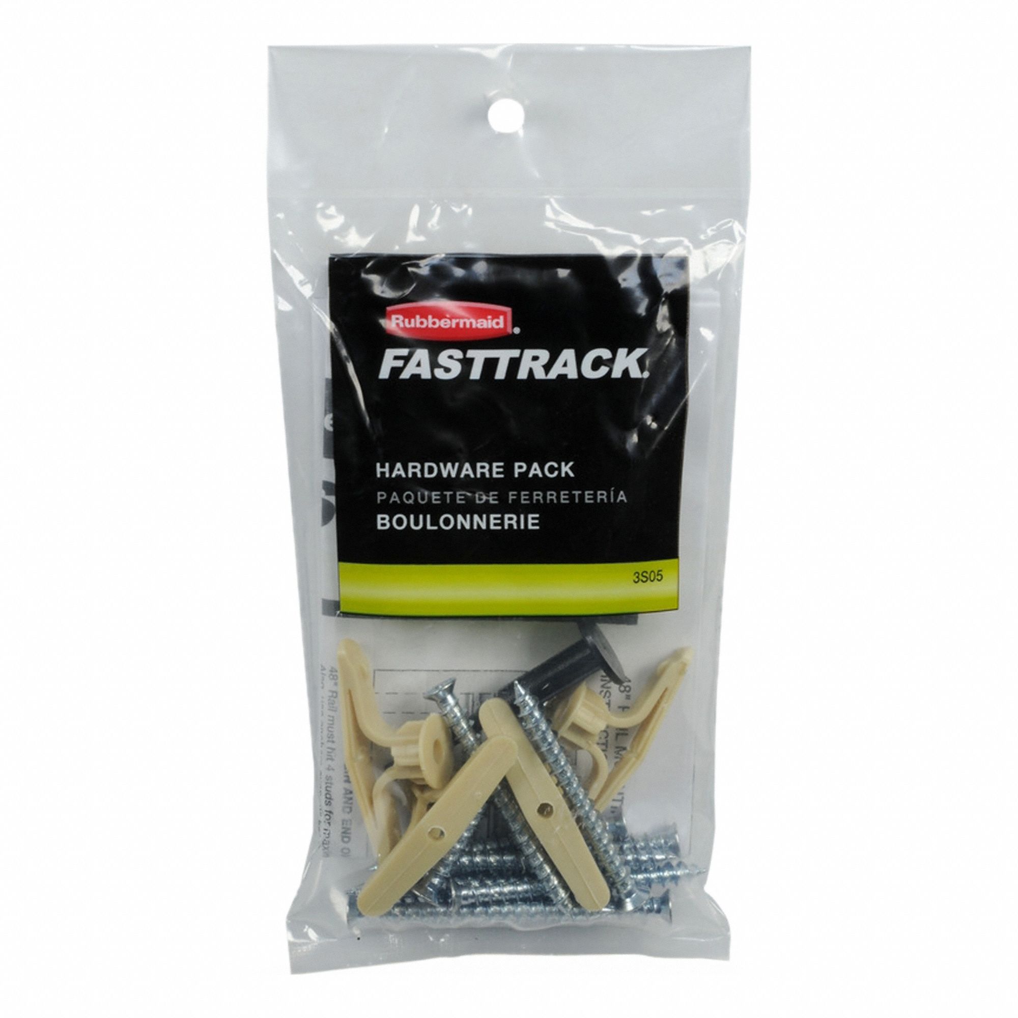 Rail Hardware Pack: Hardware Pack, Plastic, Garage Rail System
