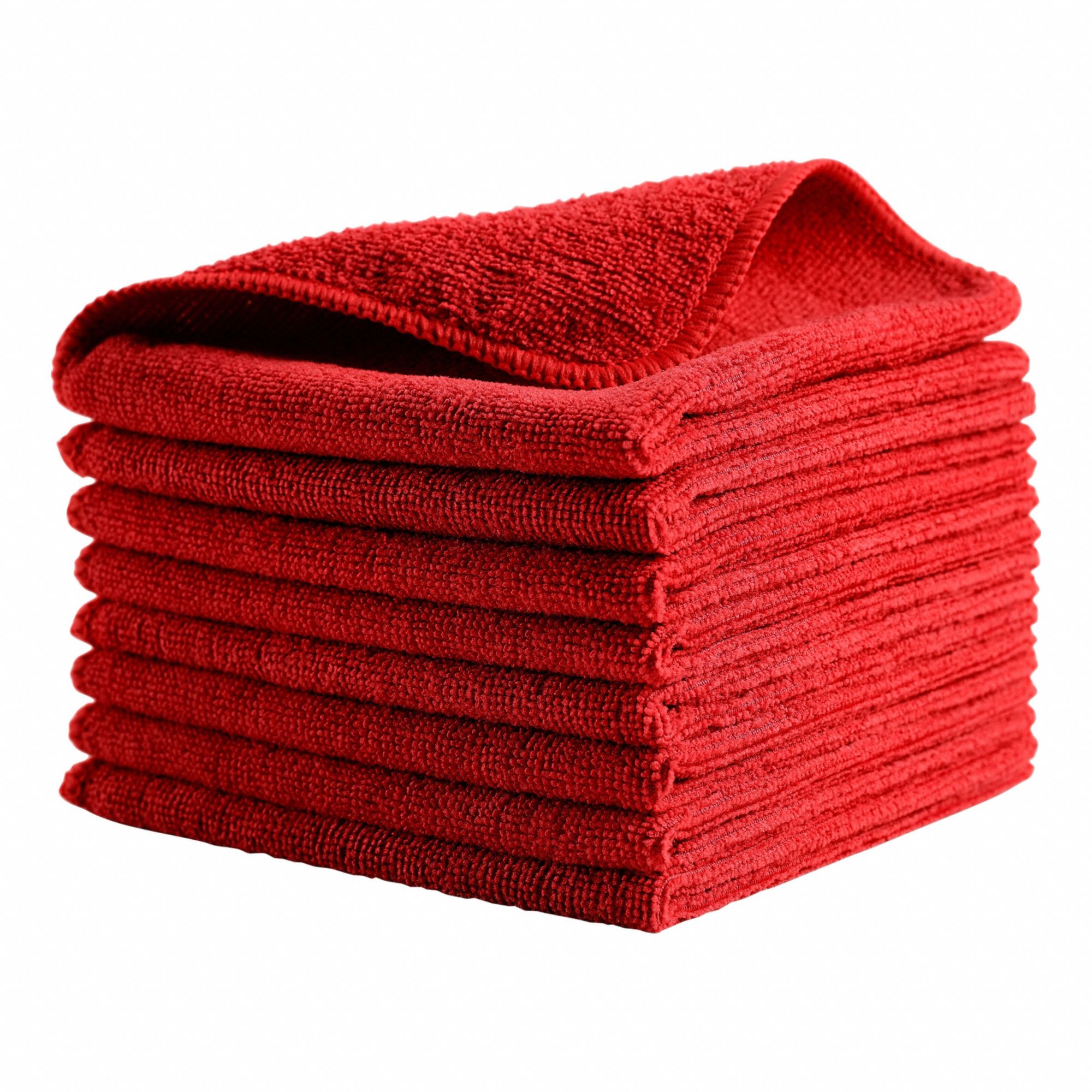 Microfiber Cloth: Microfiber, New, Red, 16 in x 16 in, Light Duty