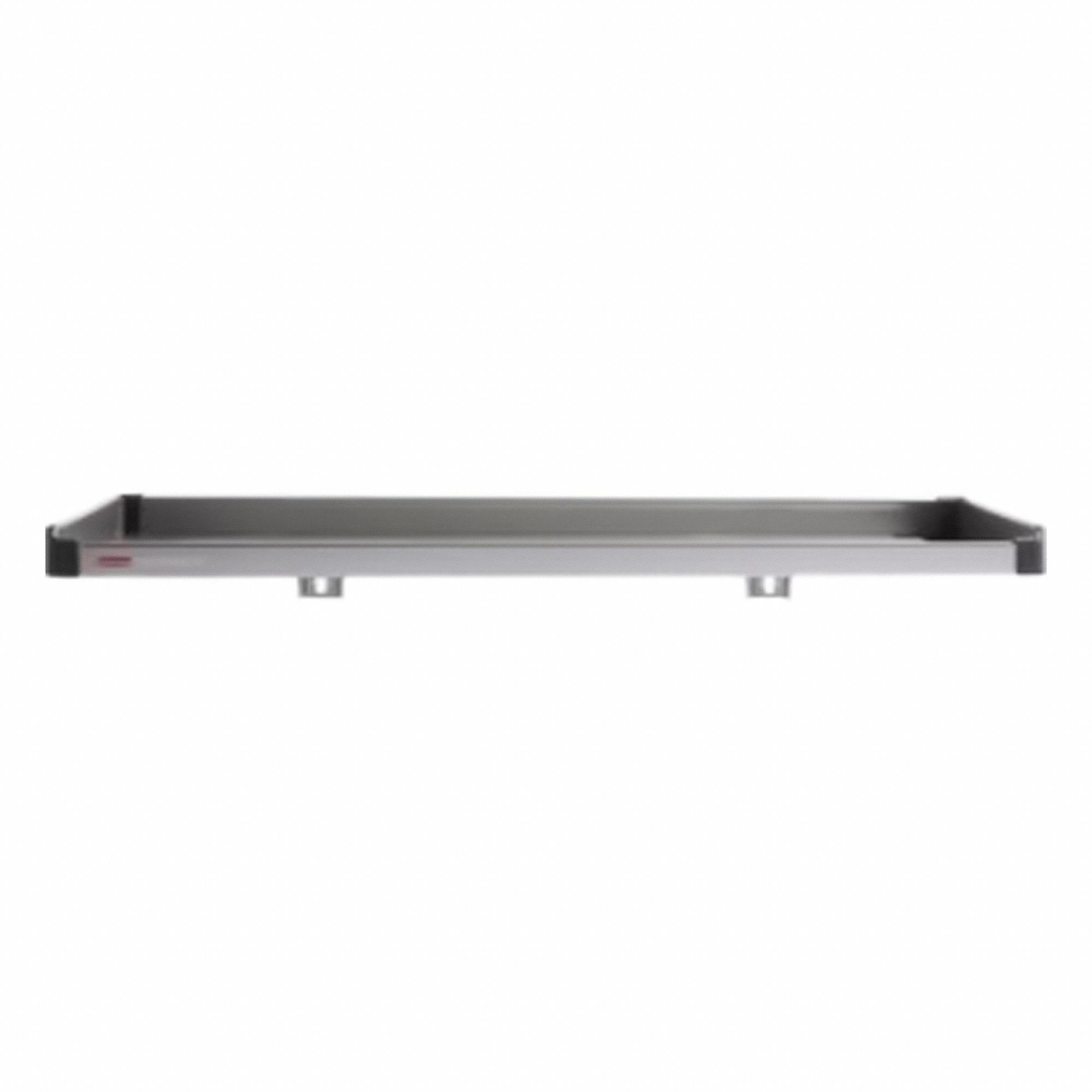 Rail Upright Metal Shelf: Steel, 31.9 in x 2.1 in x 8.5 in, 50 lb Load Capacity