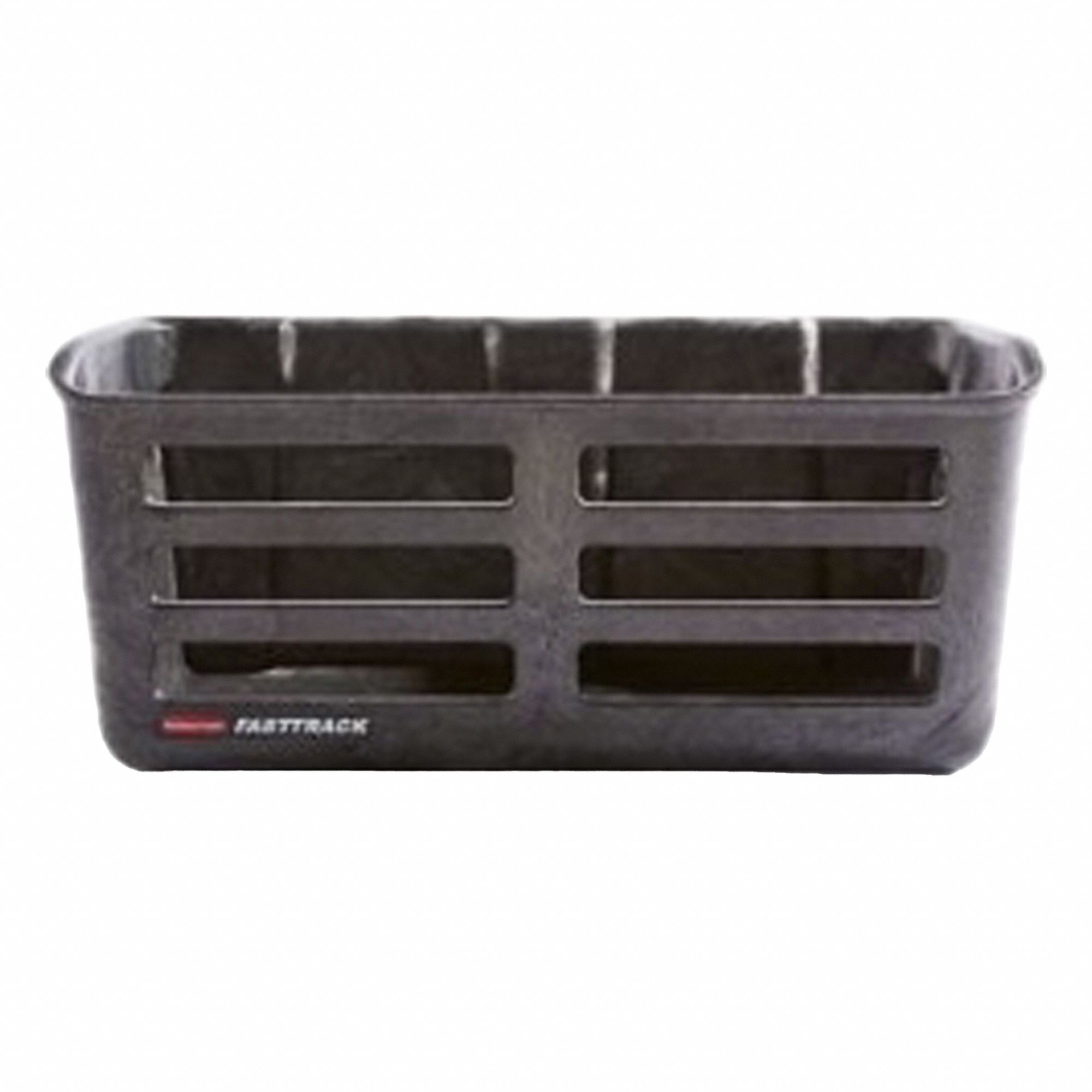 Utility Storage Bin: Plastic, 16.6 in x 7.6 in x 9.7 in, 25 lb Load Capacity, Black