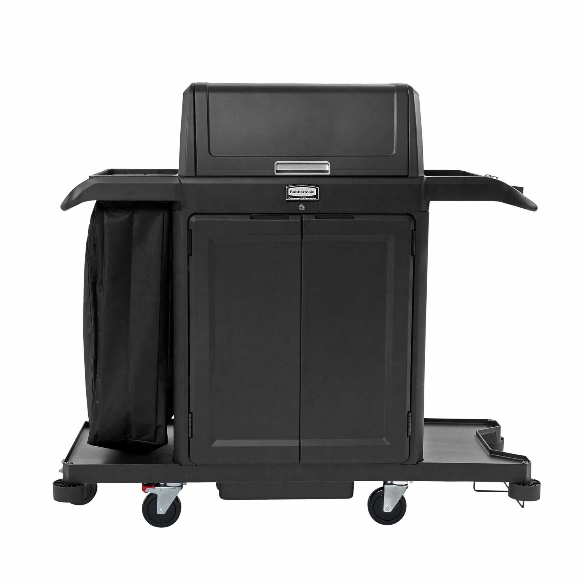 Housekeeping Cart Plastic Frame Black