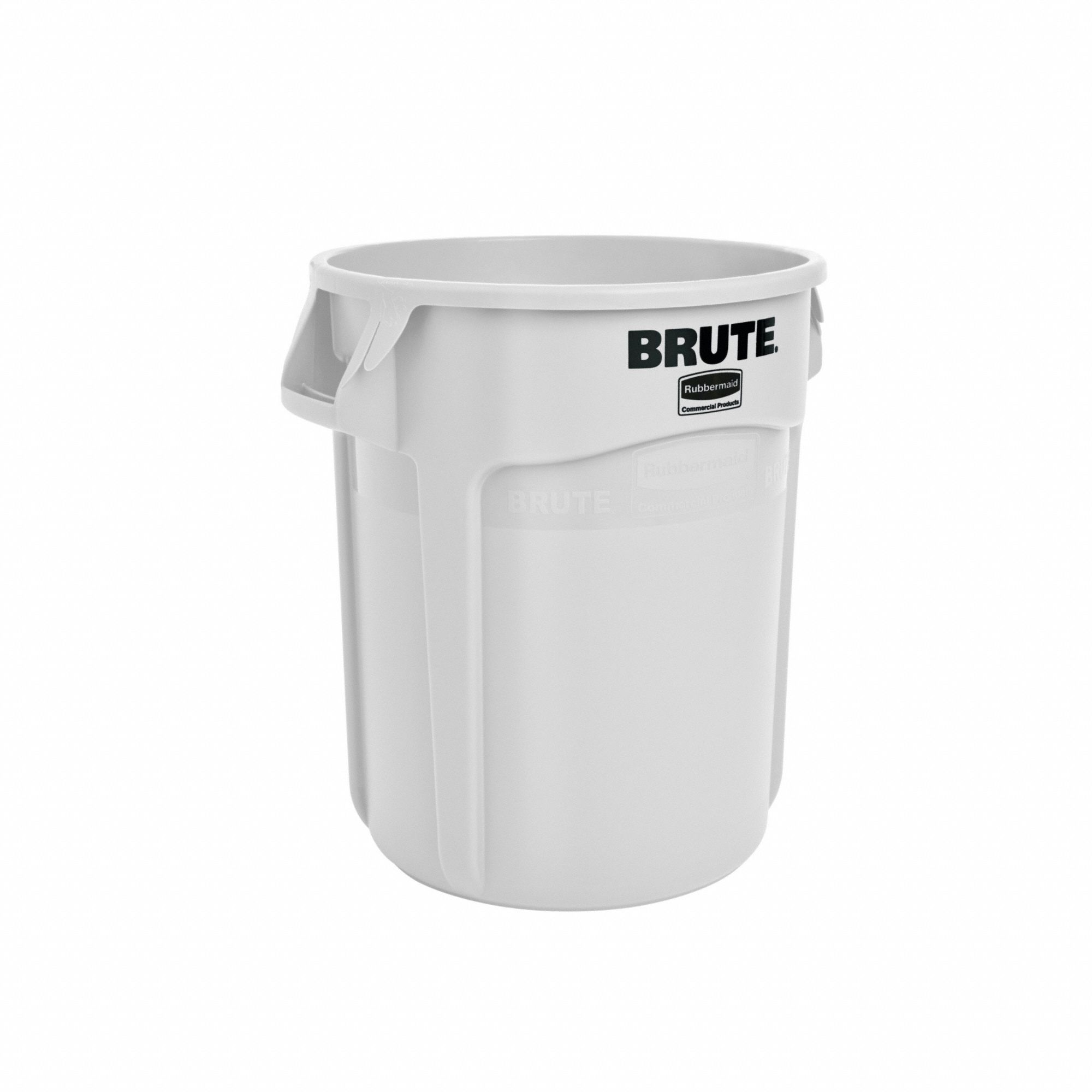 Trash Can: Round, 10 gal Capacity, 15 1/2 in Overall Dia, 15 1/2 in
