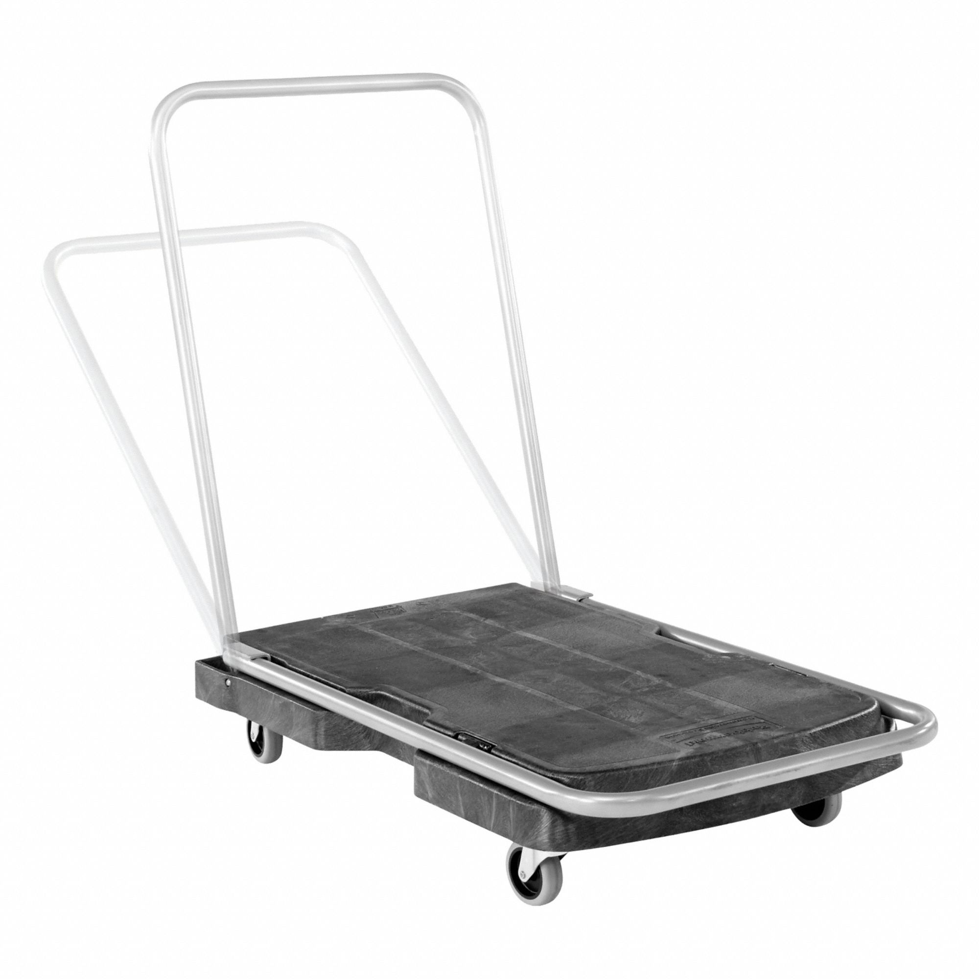 General Purpose Dolly: 250 lb, 33 in L x 21 in W x 7 in H Deck, Black
