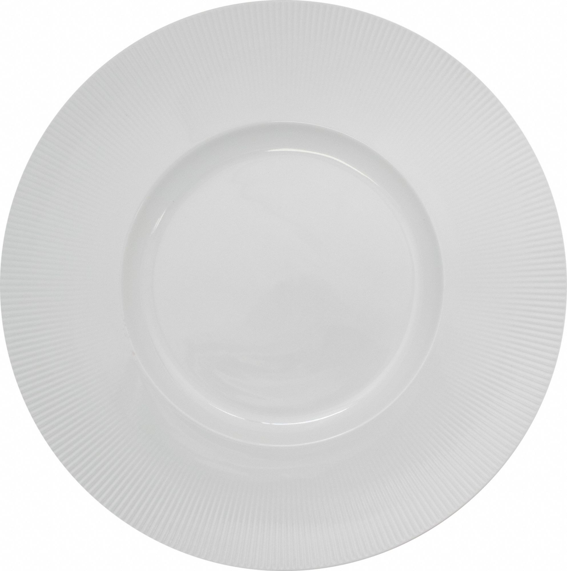 Wide Rim Plate: Sunburst, Bright White, Porcelain, 12 in Dia