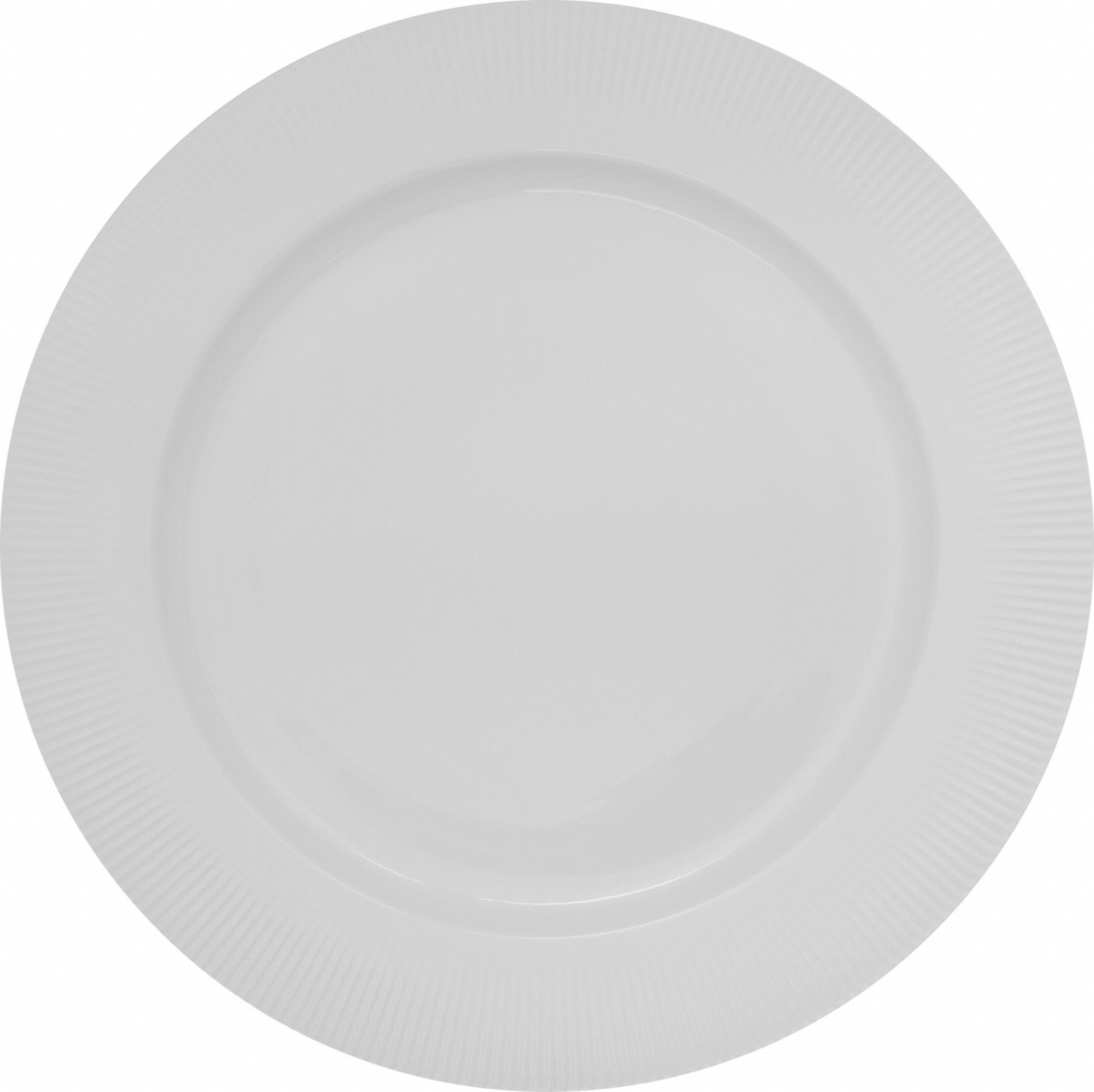 Plate: Sunburst, Bright White, Porcelain, 12 in Dia