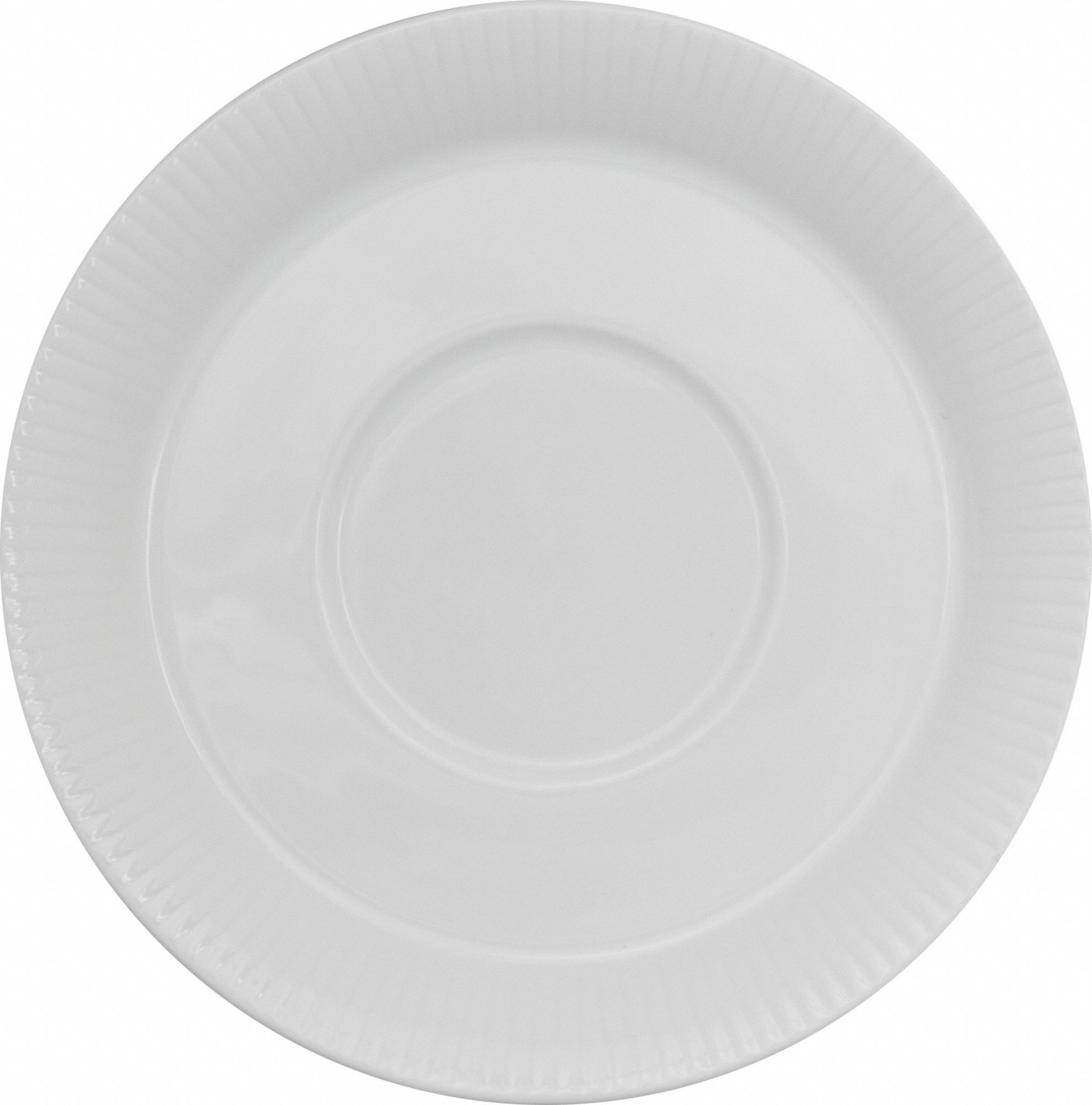 Saucer: Sunburst, Bright White, Porcelain, 6 in Dia