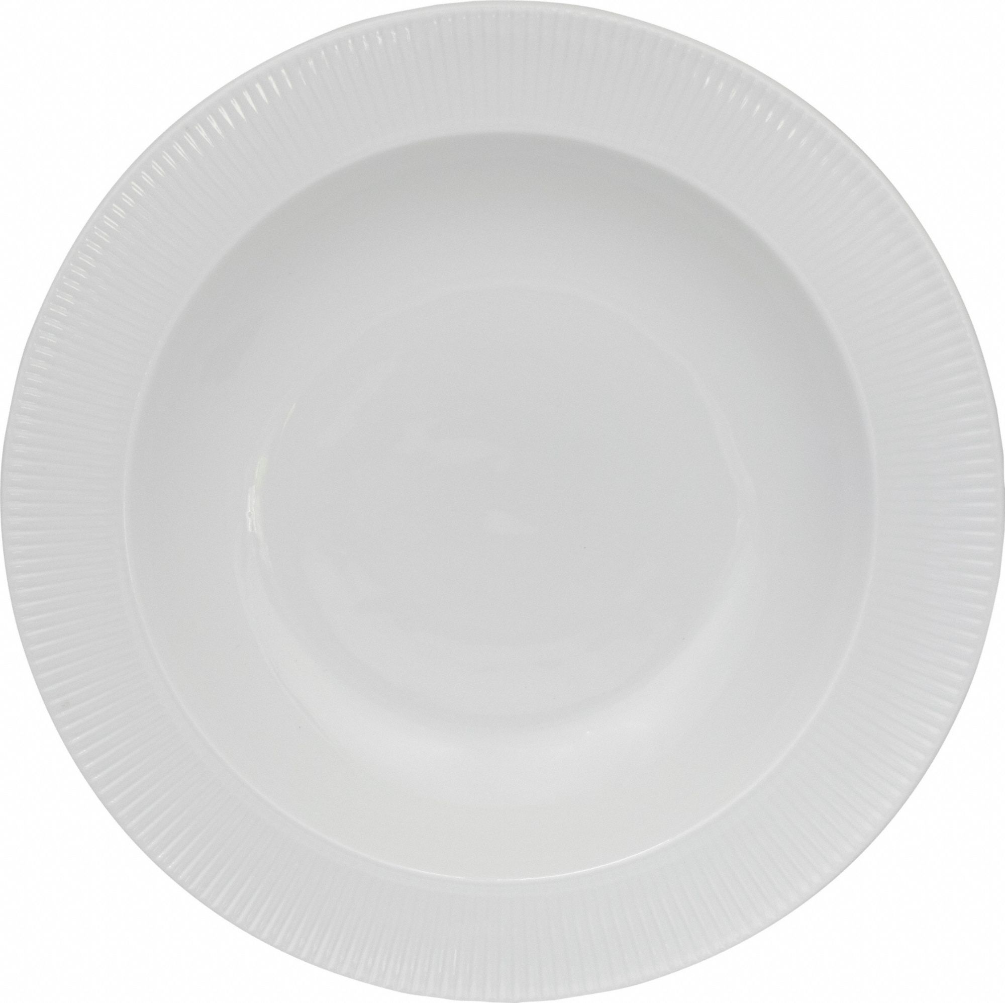 Soup Bowl: Sunburst, 12 oz Capacity, Bright White, Porcelain, 9 1/2 in Dia, 1 3/8 in Overall Ht