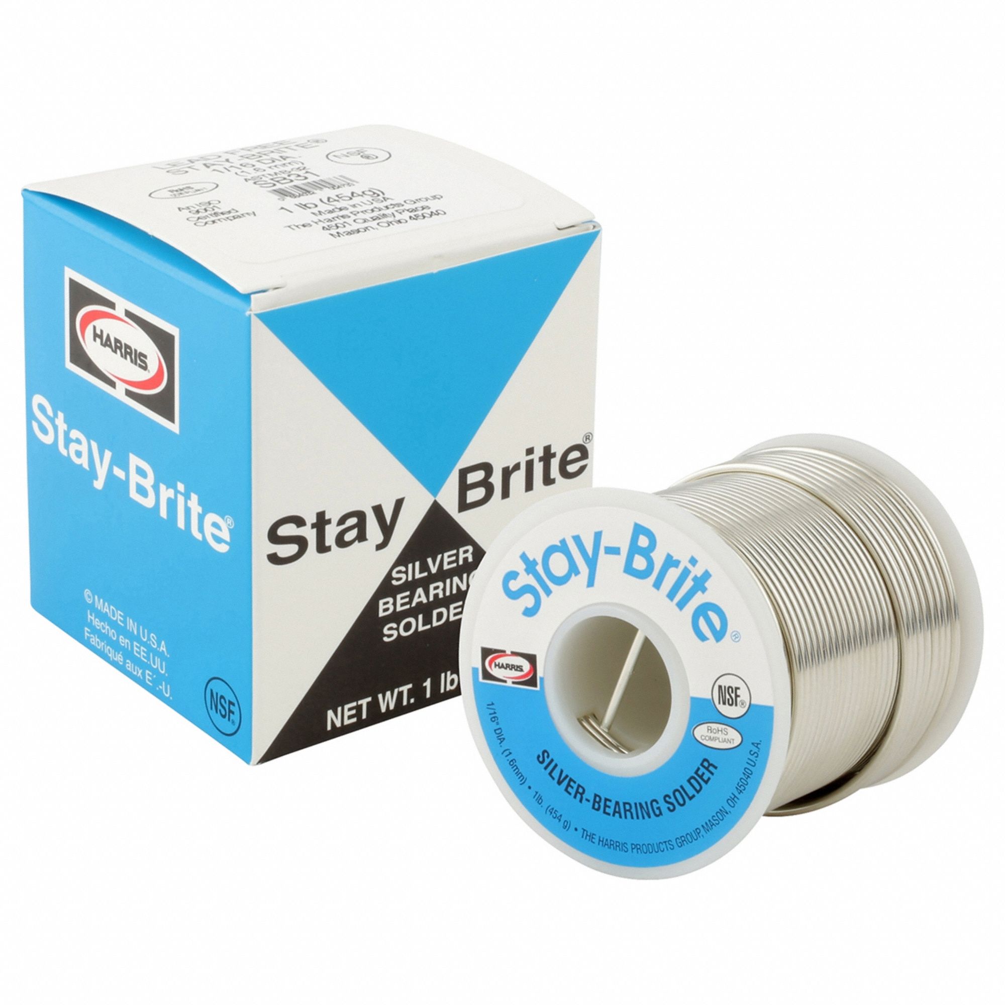 Harris 1/8 8 oz. Stay-Brite Silver Solder Lead Free SB61/2POP