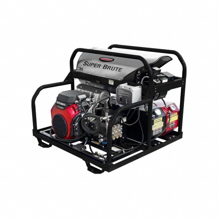 SIMPSON Super Brute Pressure Washer: Heavy Duty, Skid Mount, 3,500 psi, 5.5 gpm, Honda Engine (MPN SB3555251EDC1CA). Key specifications — attr1034375: Diesel; attr1034381: Honda; attr1037666: SIMPSON.