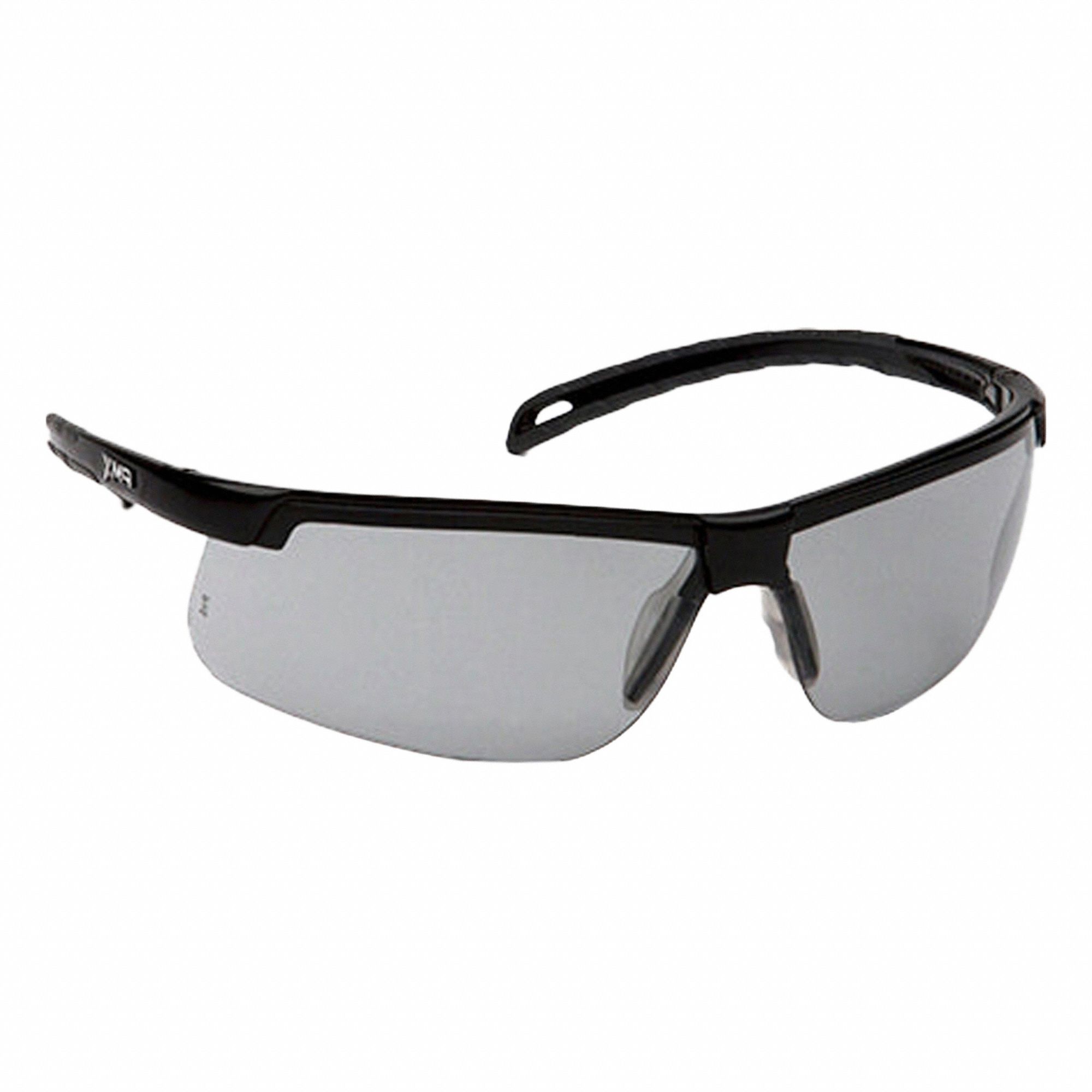 Safety Glasses: Light Gray Lens, Half-Frame, H2MAX Anti-Fog, Black Frame