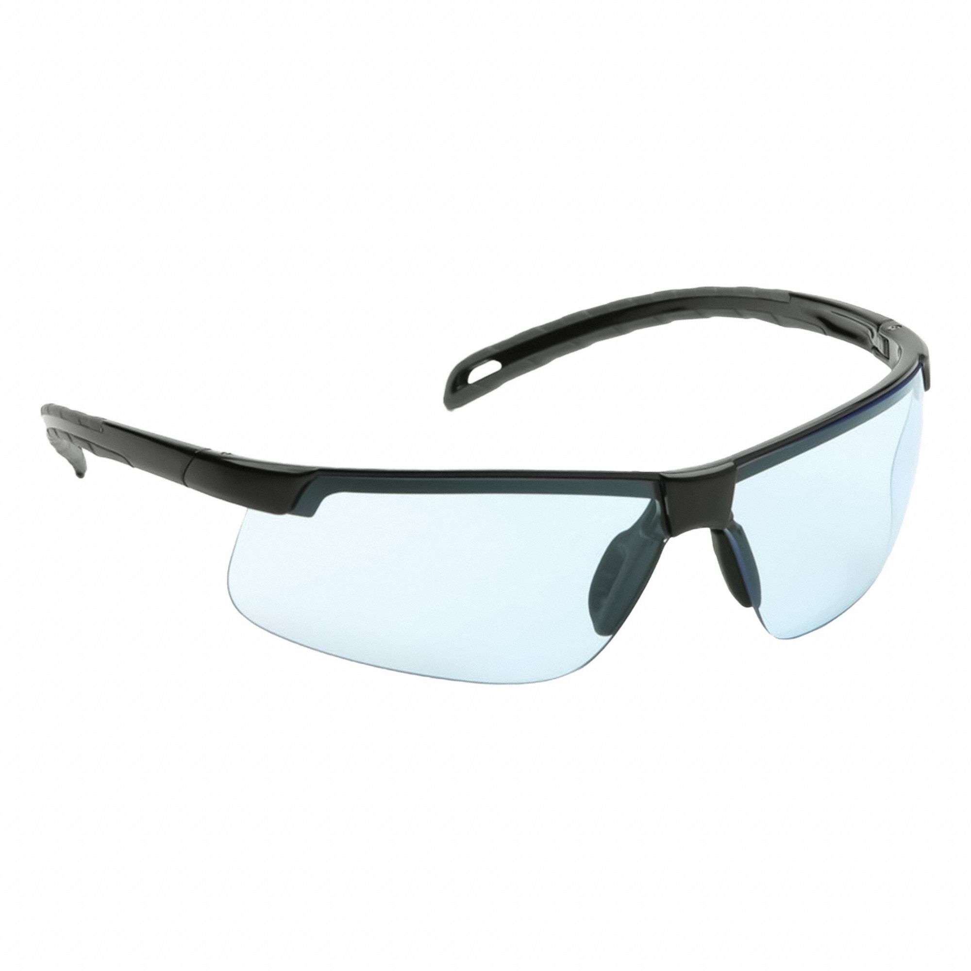 Safety Glasses: Infinity Blue Lens, Half-Frame, H2MAX Anti-Fog, Black Frame