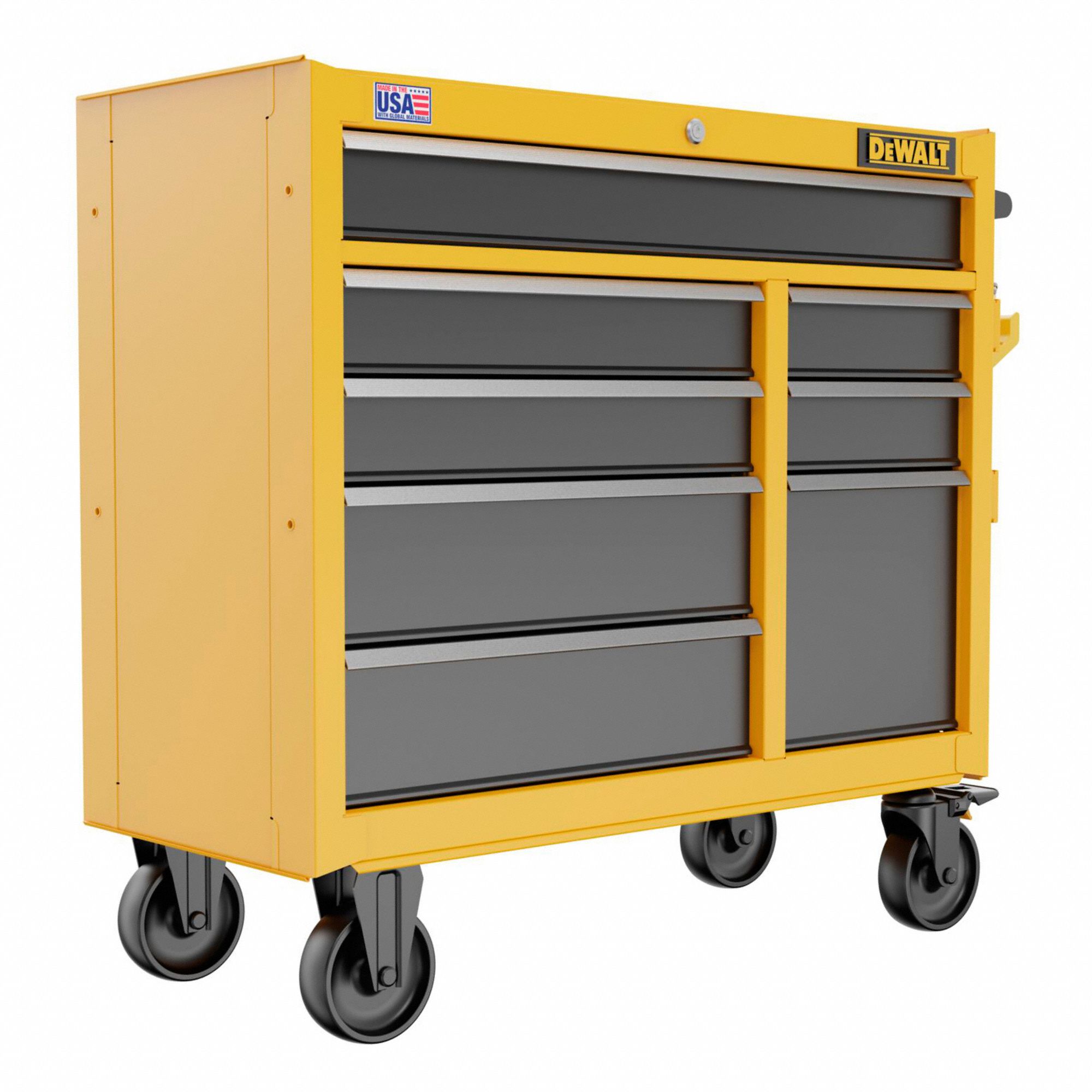 ROLLING TOOL CABINET,YELLOW,41 IN DEP